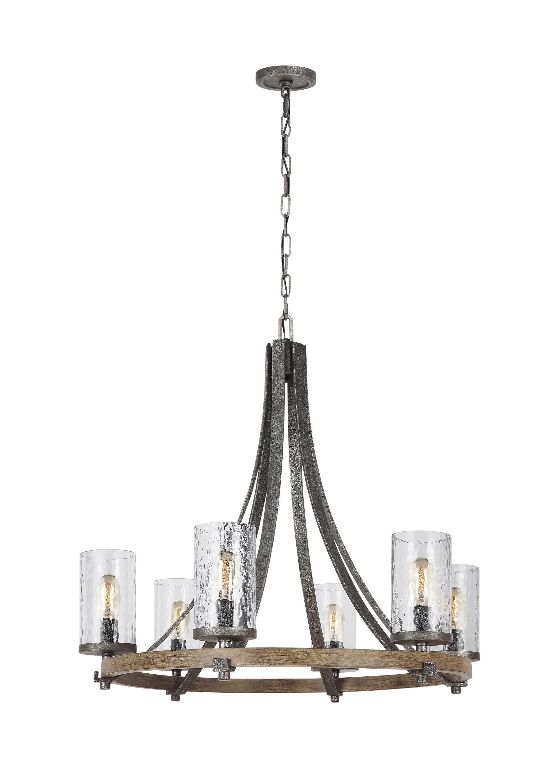Angelo Chandelier Bois, Noir - F3134/6DWK/SGM | GENERATION LIGHTING