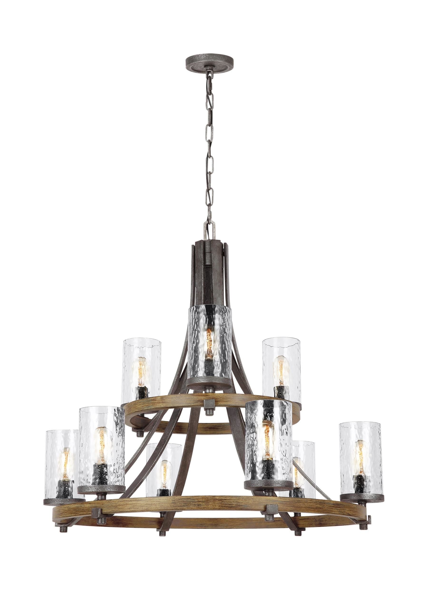Angelo Chandelier Wood, Black - F3135/9DWK/SGM | FEISS