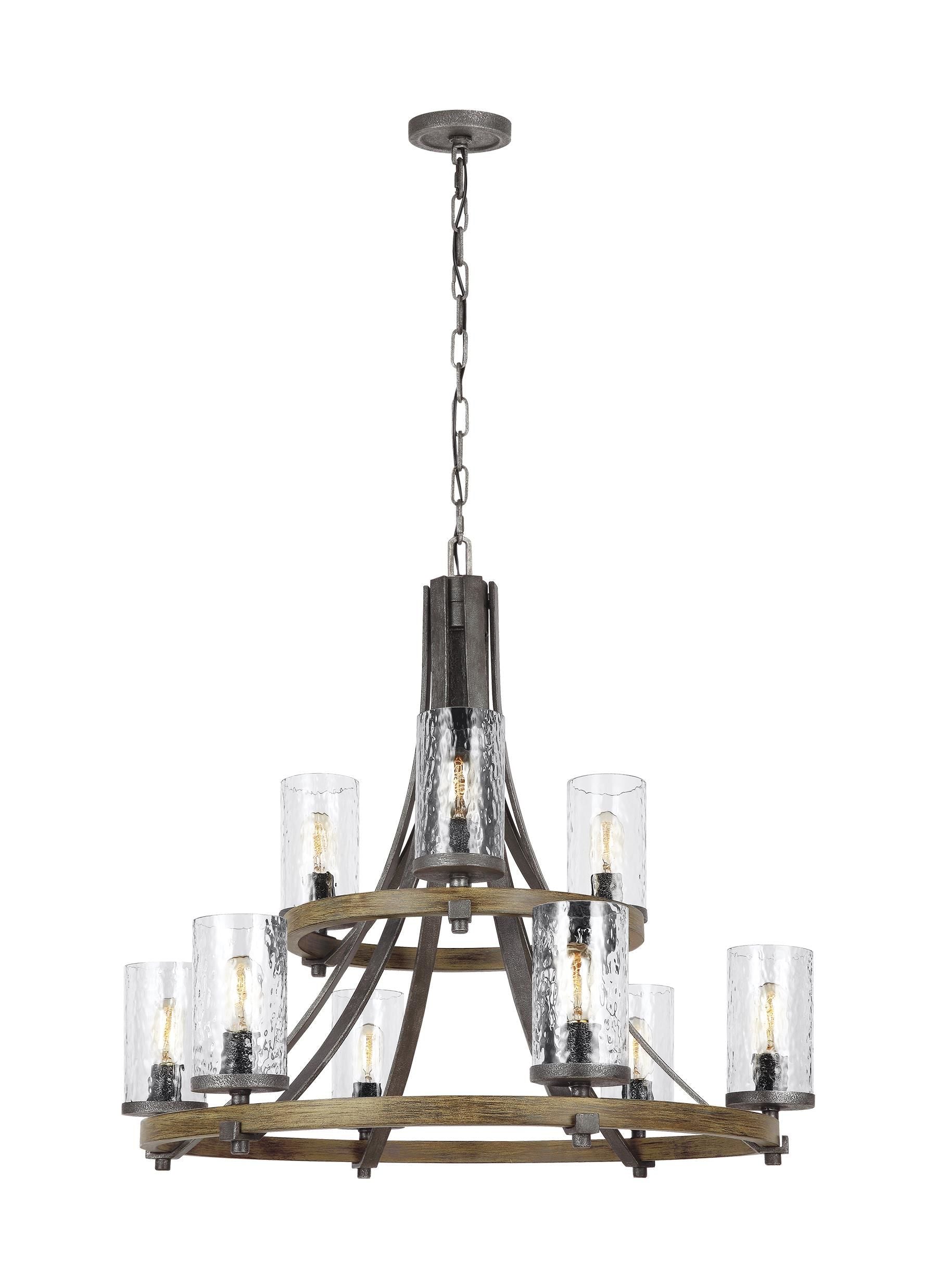Angelo Chandelier Wood, Black - F3135/9DWK/SGM | FEISS