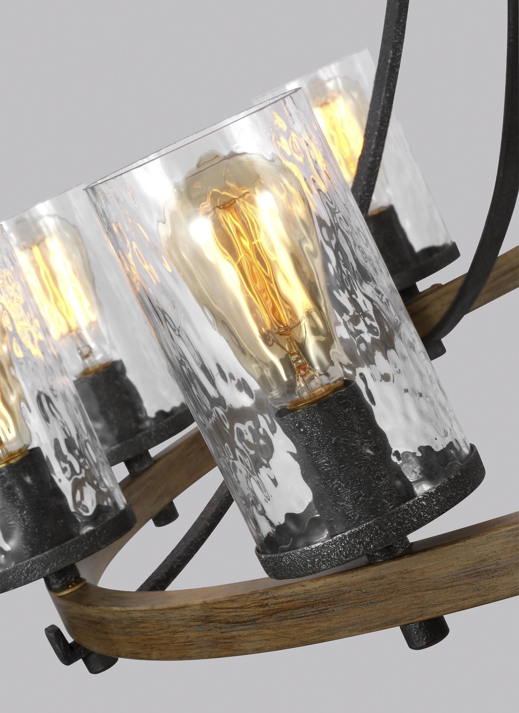 Angelo Chandelier Bois, Noir - F3137/10DWK/SGM | GENERATION LIGHTING