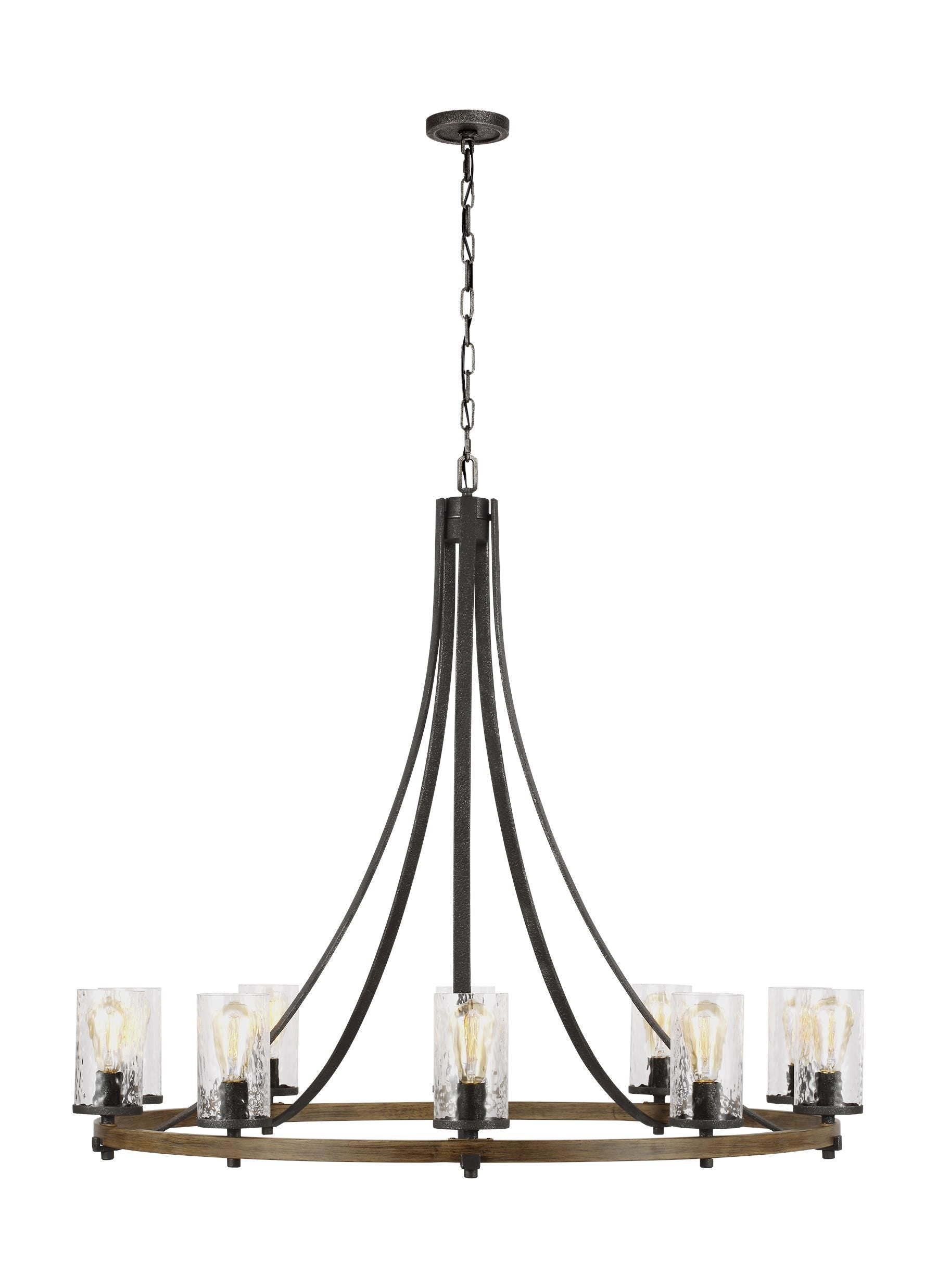 Angelo Chandelier Bois, Noir - F3137/10DWK/SGM | GENERATION LIGHTING
