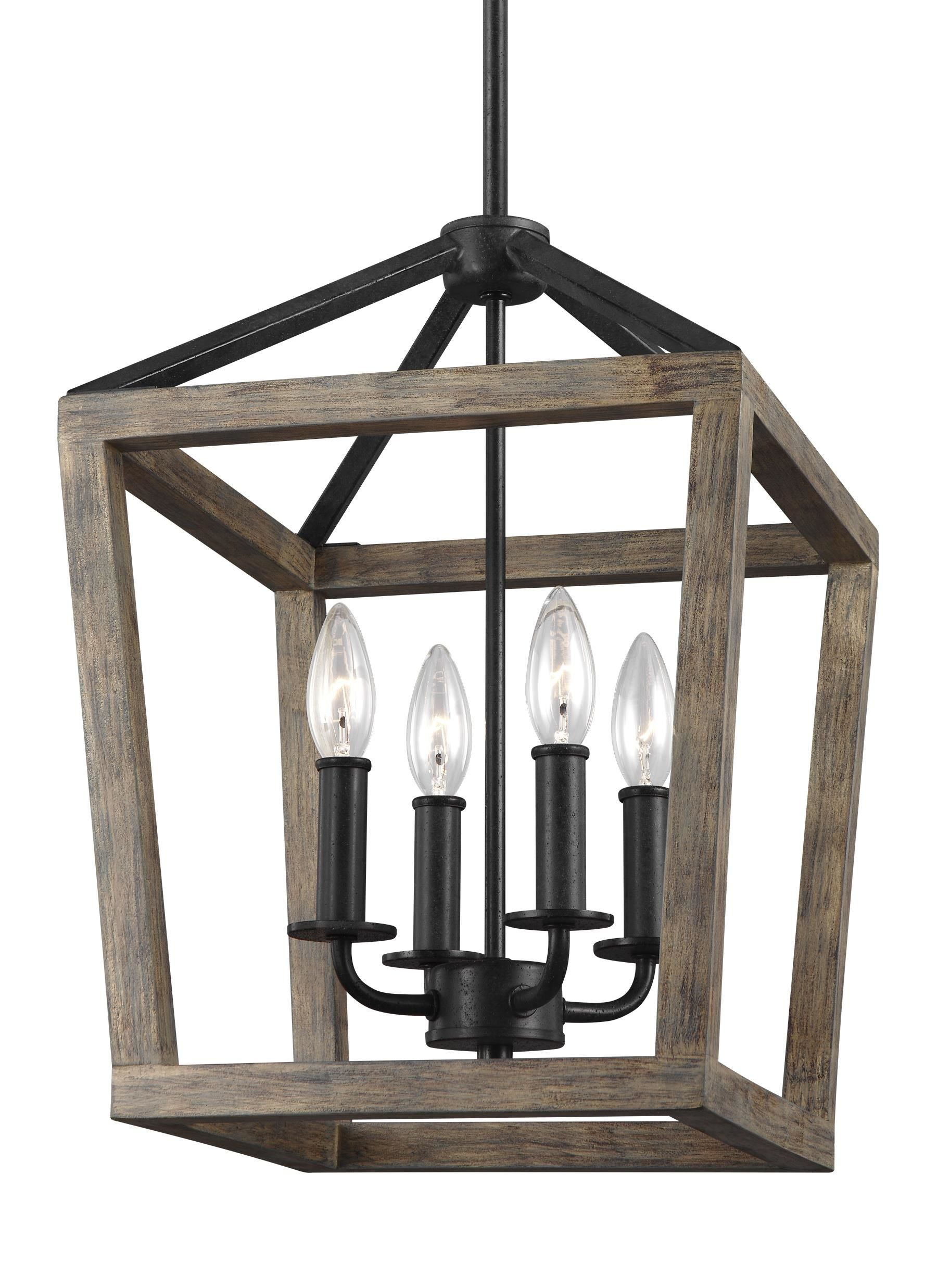 Gannet Chandelier Bois, Noir - F3190/4WOW/AF | GENERATION LIGHTING