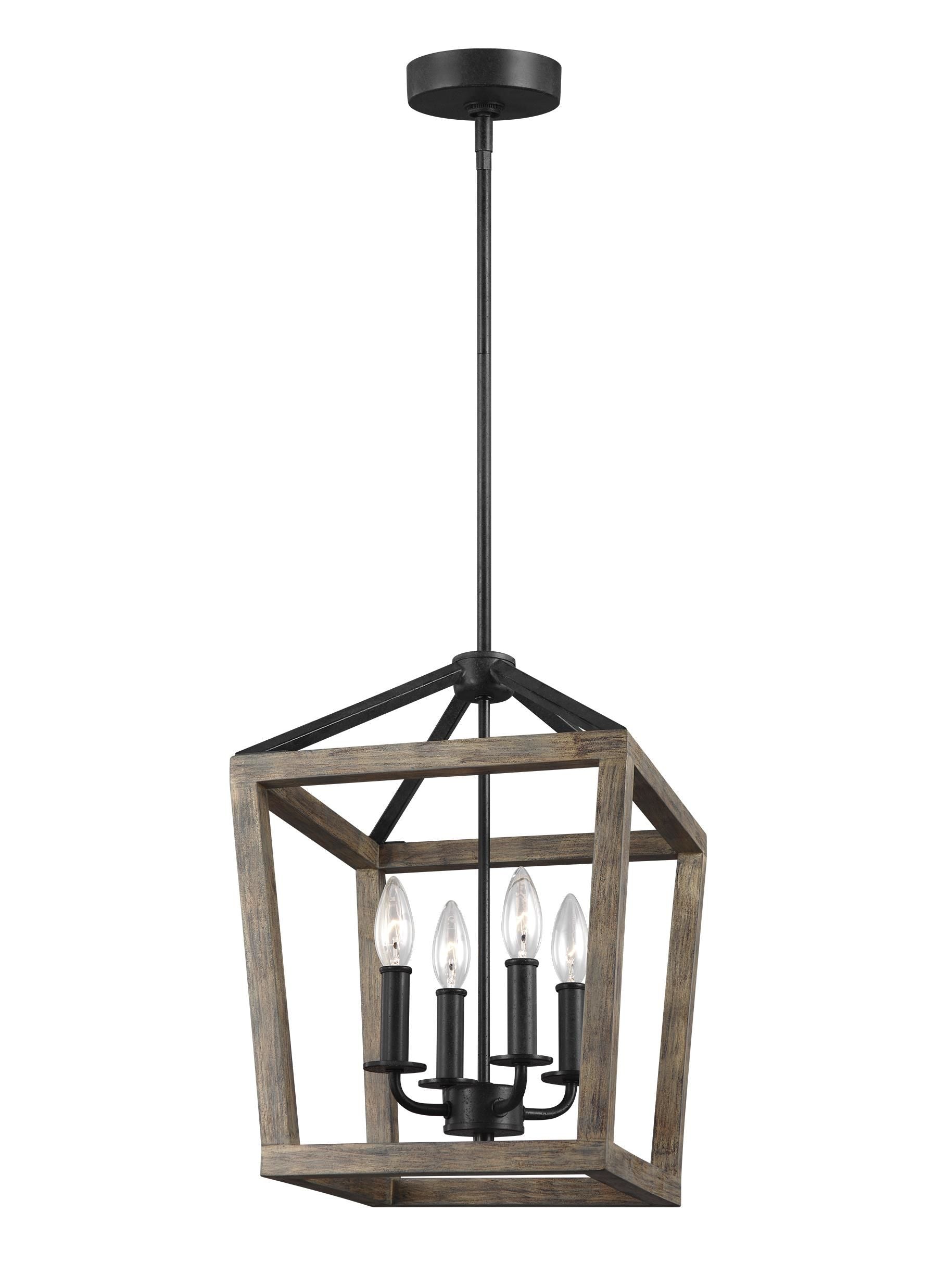 Gannet Chandelier Bois, Noir - F3190/4WOW/AF | GENERATION LIGHTING