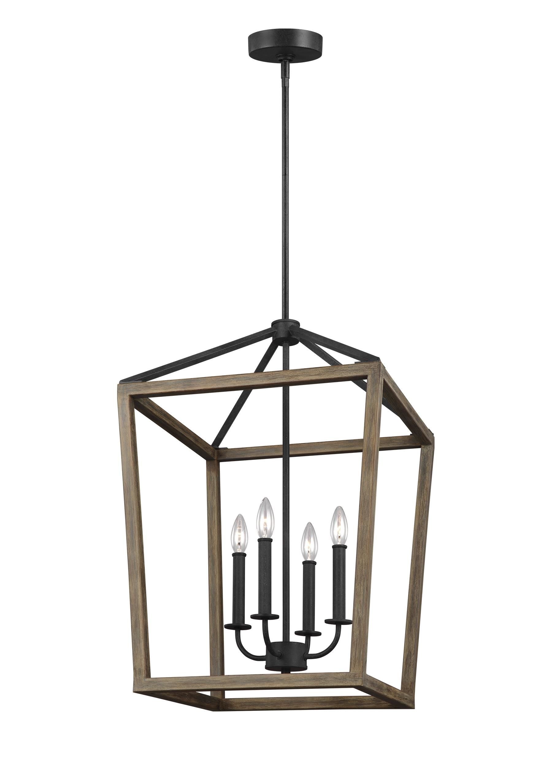 Gannet Chandelier Bois, Noir - F3191/4WOW/AF | GENERATION-LIGHTING