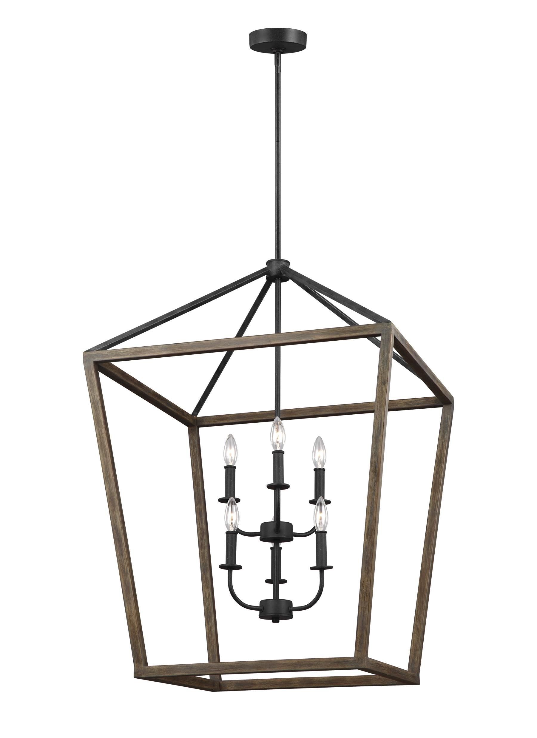 Gannet Chandelier Wood, Black - F3192/6WOW/AF | SEAN LAVIN