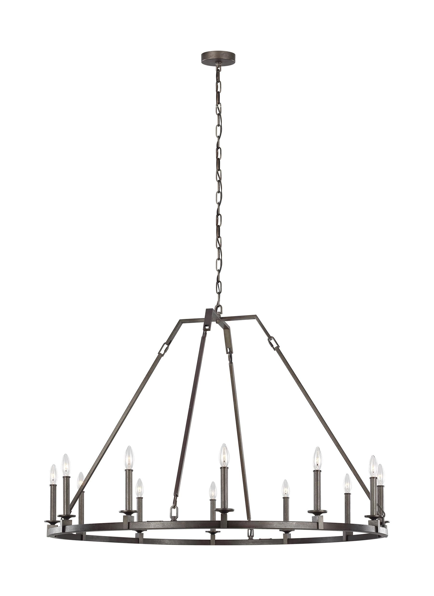 Landen Chandelier Aluminum - F3216/12SMS | SEAN LAVIN