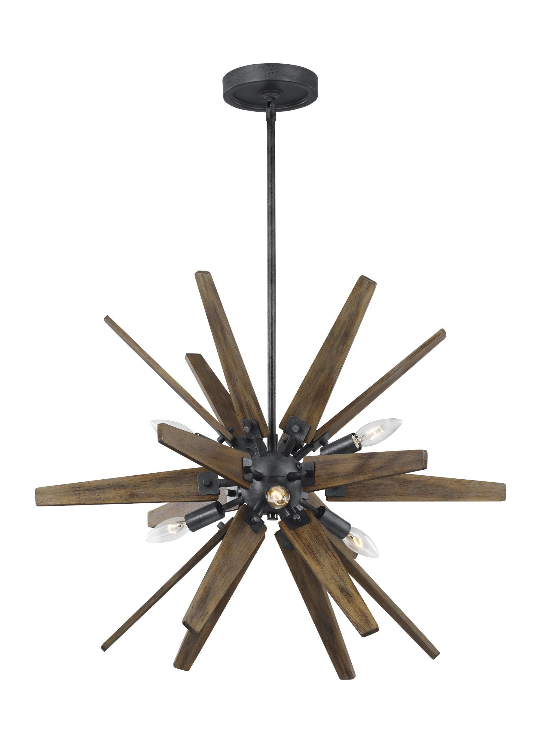 Thorne Suspension Noir, Bois - F3257/6DWZ/WOW | GENERATION LIGHTING