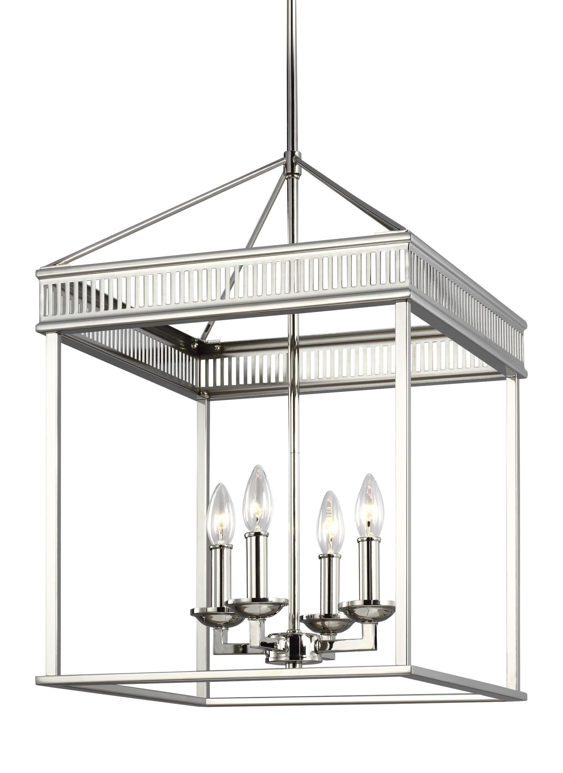 Woodruff Chandelier Stainless steel - F3275/4PN | SEAN LAVIN