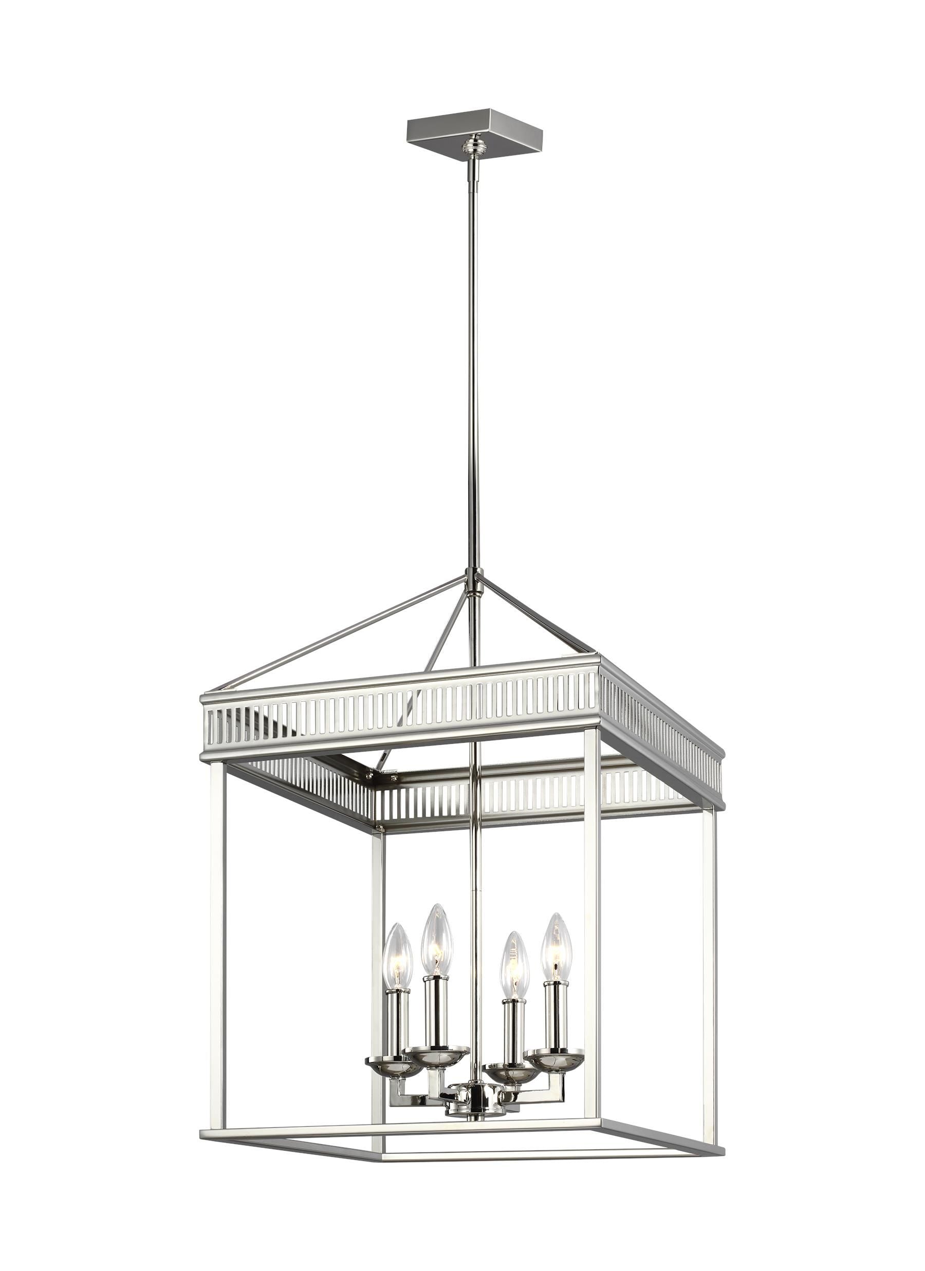 Woodruff Chandelier Stainless steel - F3275/4PN | SEAN LAVIN