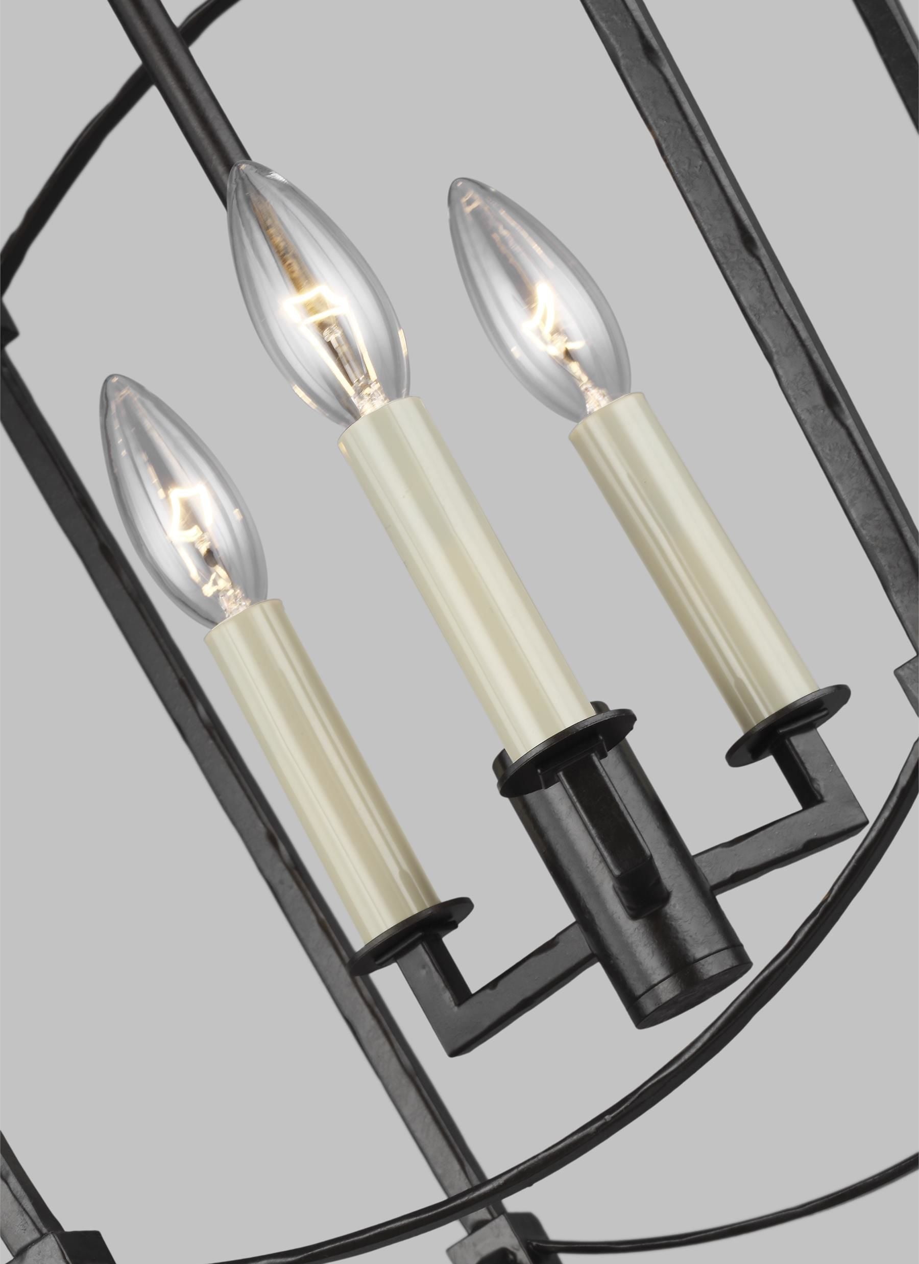 Thayer Chandelier Black - F3321/3SMS | SEAN LAVIN