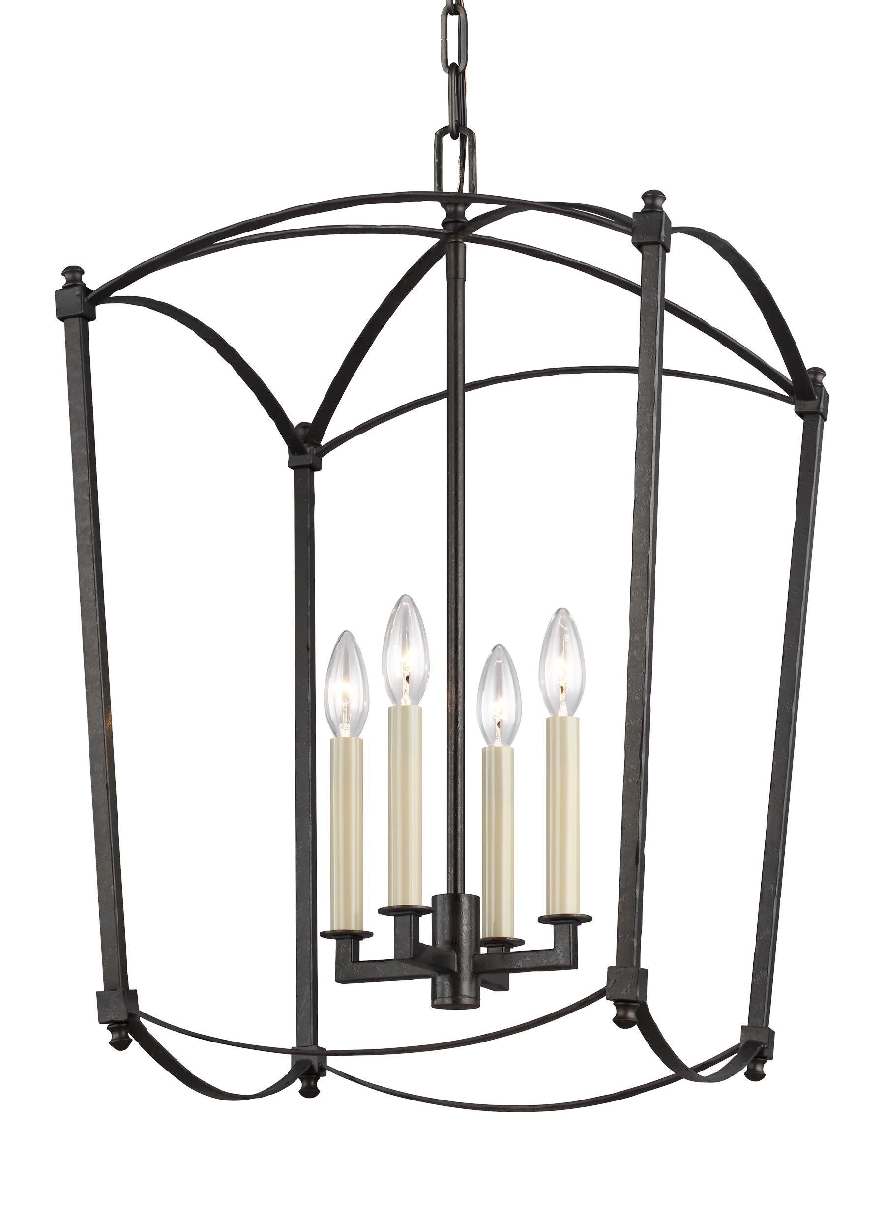 Thayer Chandelier Noir - F3322/4SMS | GENERATION LIGHTING