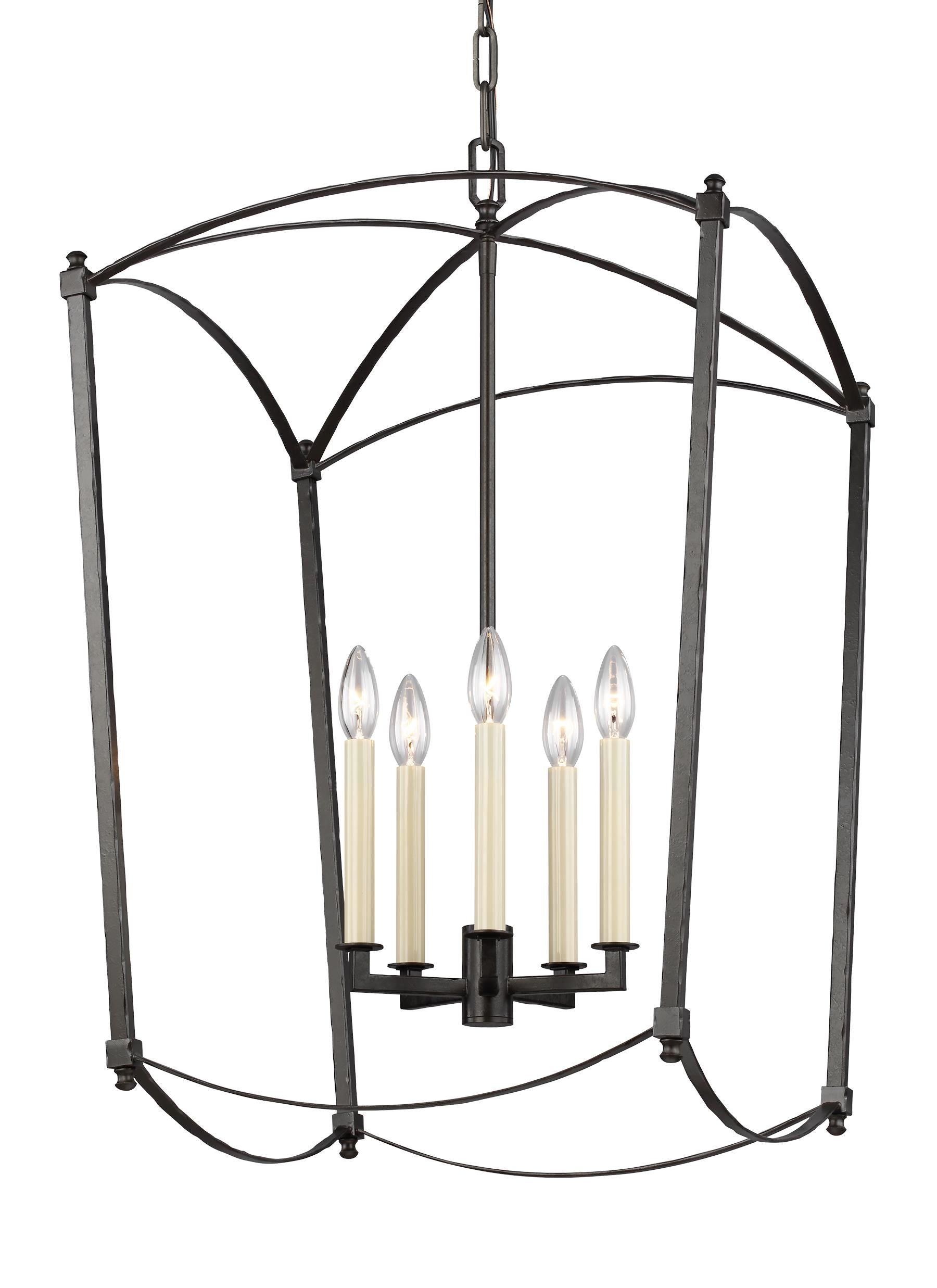 Thayer Chandelier Noir - F3323/5SMS | GENERATION LIGHTING
