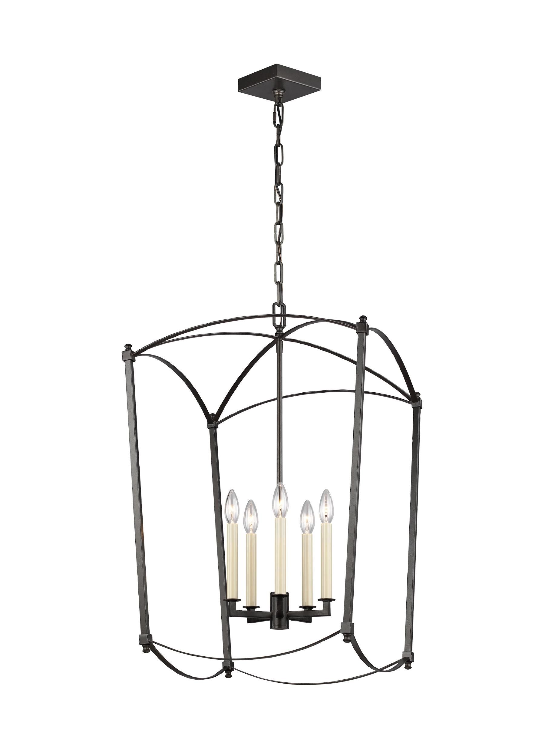 Thayer Chandelier Noir - F3323/5SMS | GENERATION LIGHTING