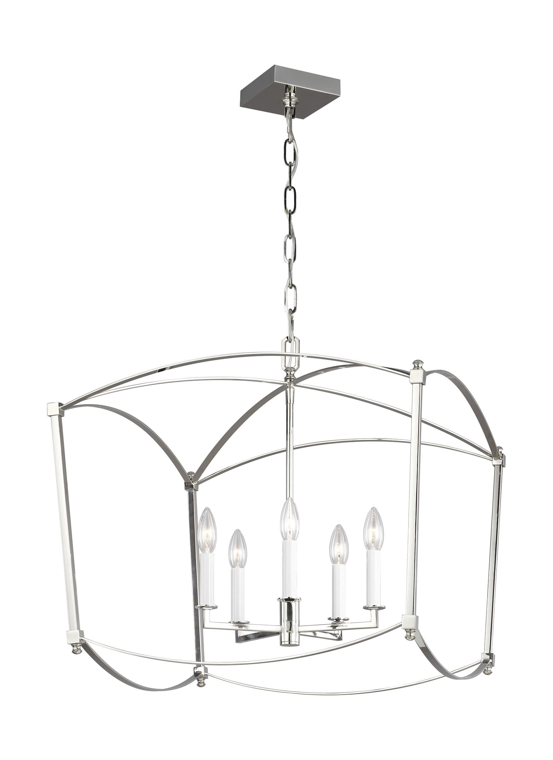 Thayer Chandelier Stainless steel - F3325/5PN | SEAN LAVIN