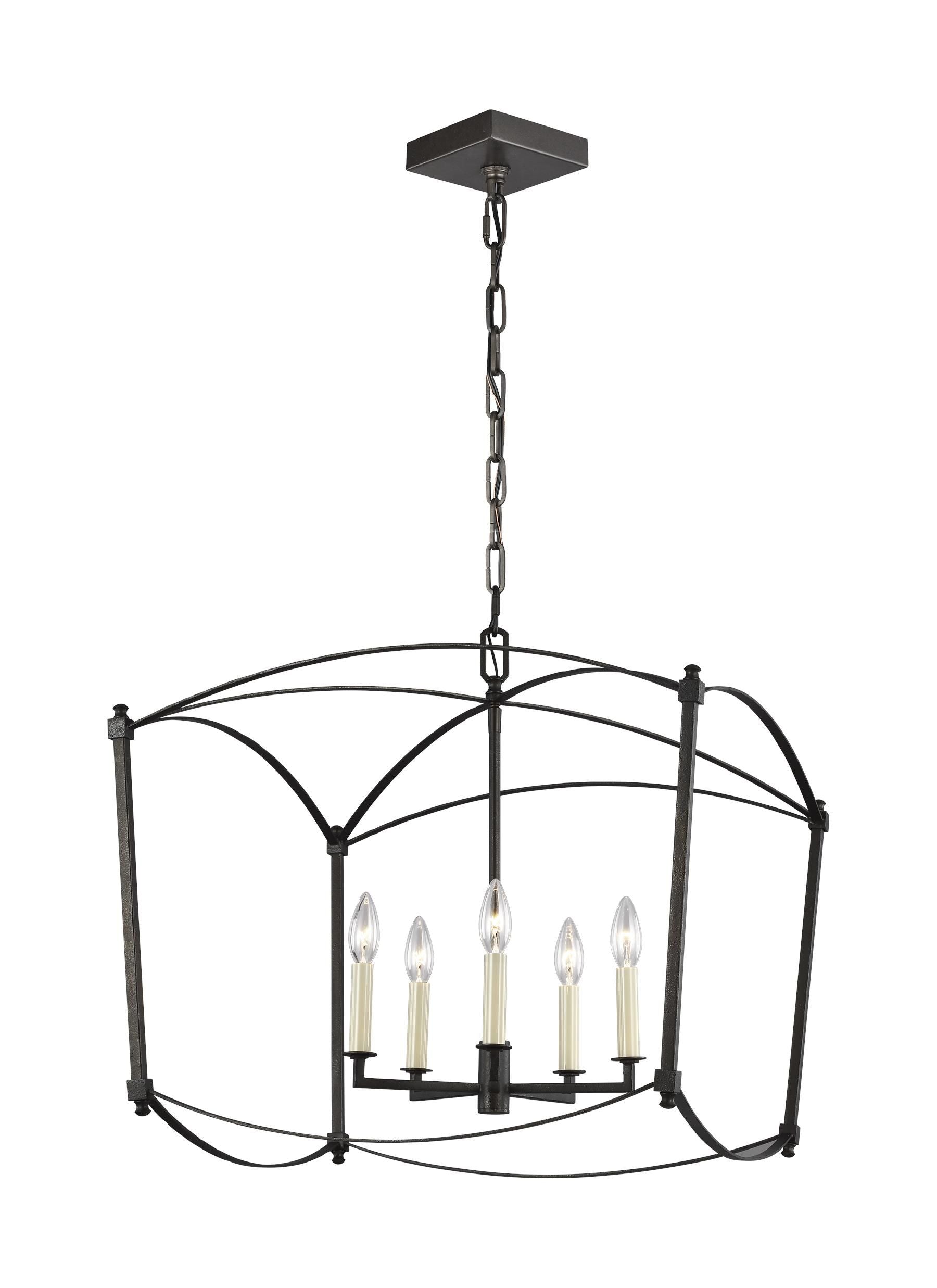 Thayer Chandelier Noir - F3325/5SMS | GENERATION-LIGHTING