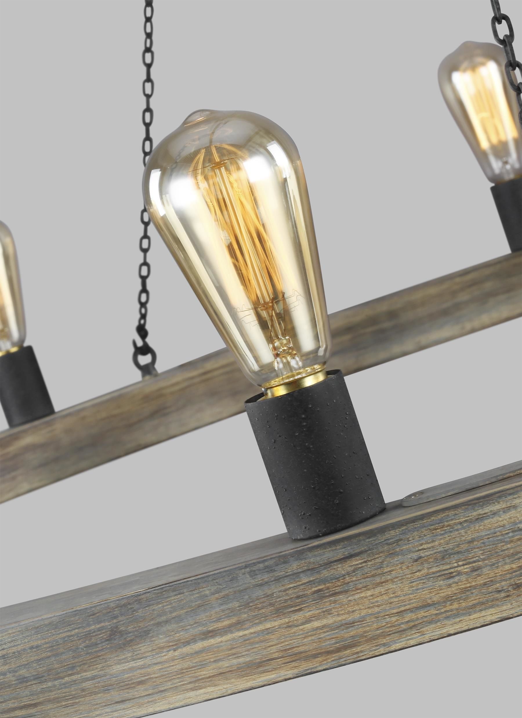 Avenir Chandelier Bois, Noir - F3933/20WOW/AF | GENERATION LIGHTING