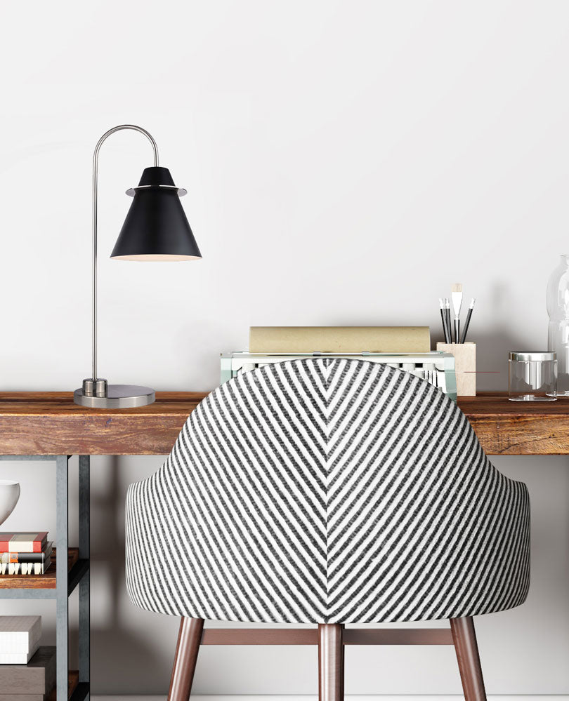 TALIA Deco et AccessoiresLamp Nickel, Noir - ITL1076A22BKN | CANARM