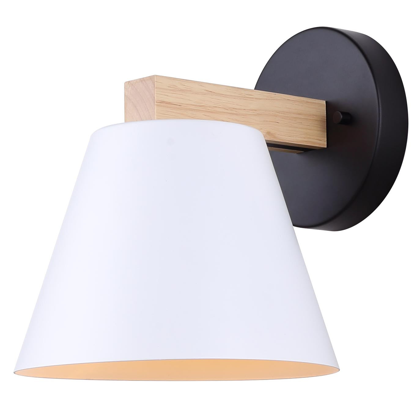HARLYN Wall sconce Black, Wood, White - IVL1124A01BWW | CANARM