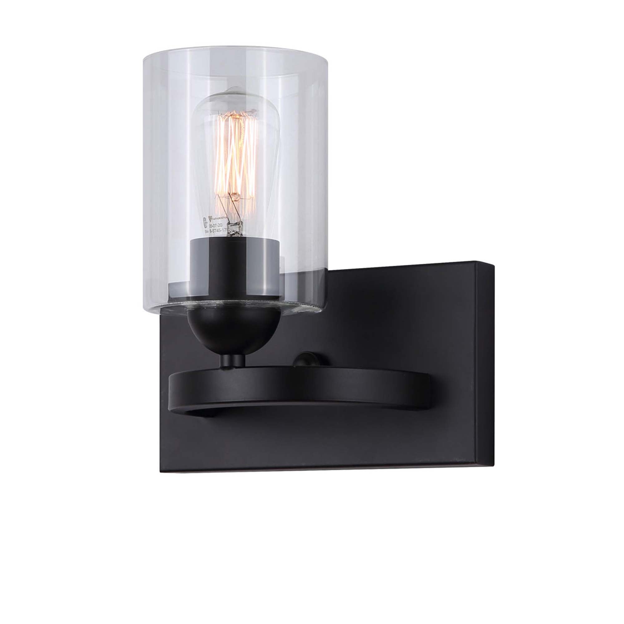 HAMPTON Bathroom wall sconce Black - IVL370A01BK-CL | CANARM