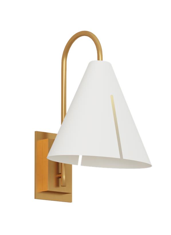 CAMBRE Wall sconce White, Gold INTEGRATED LED - KW1131MWTBBS-L1 | GENERATION LIGHTING