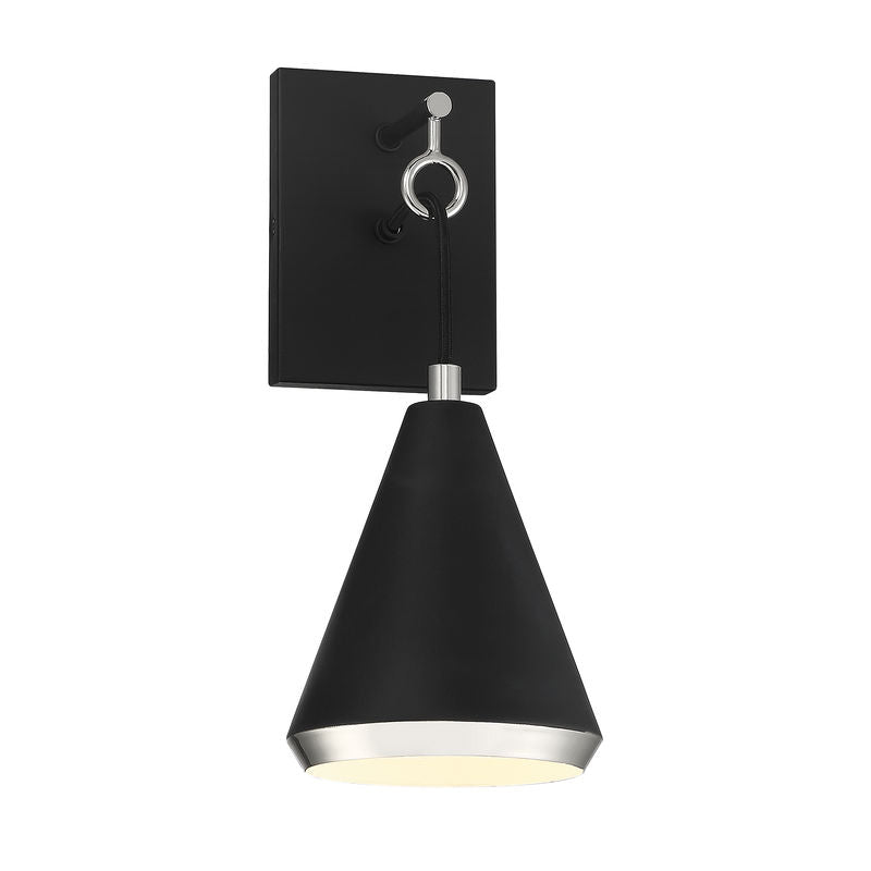Wall sconce Black, Nickel - M90066MBKPN | SAVOYS