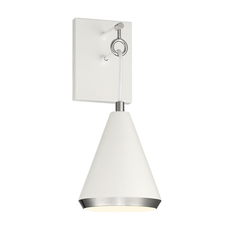 Wall sconce White, Nickel - M90066WHPN | SAVOYS