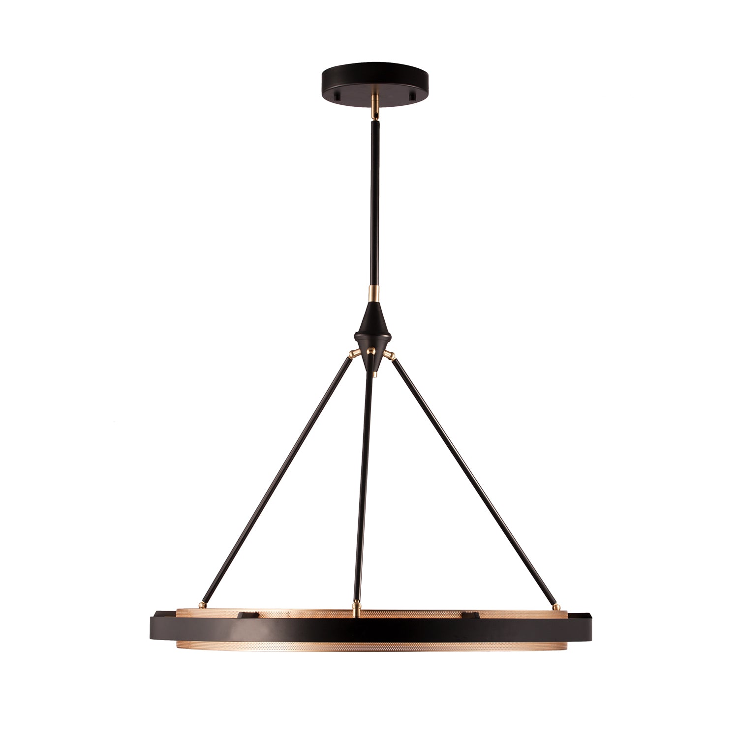 DUO Suspension Noir, Or DEL INTÉGRÉ - PD302732CBGS | ALORA