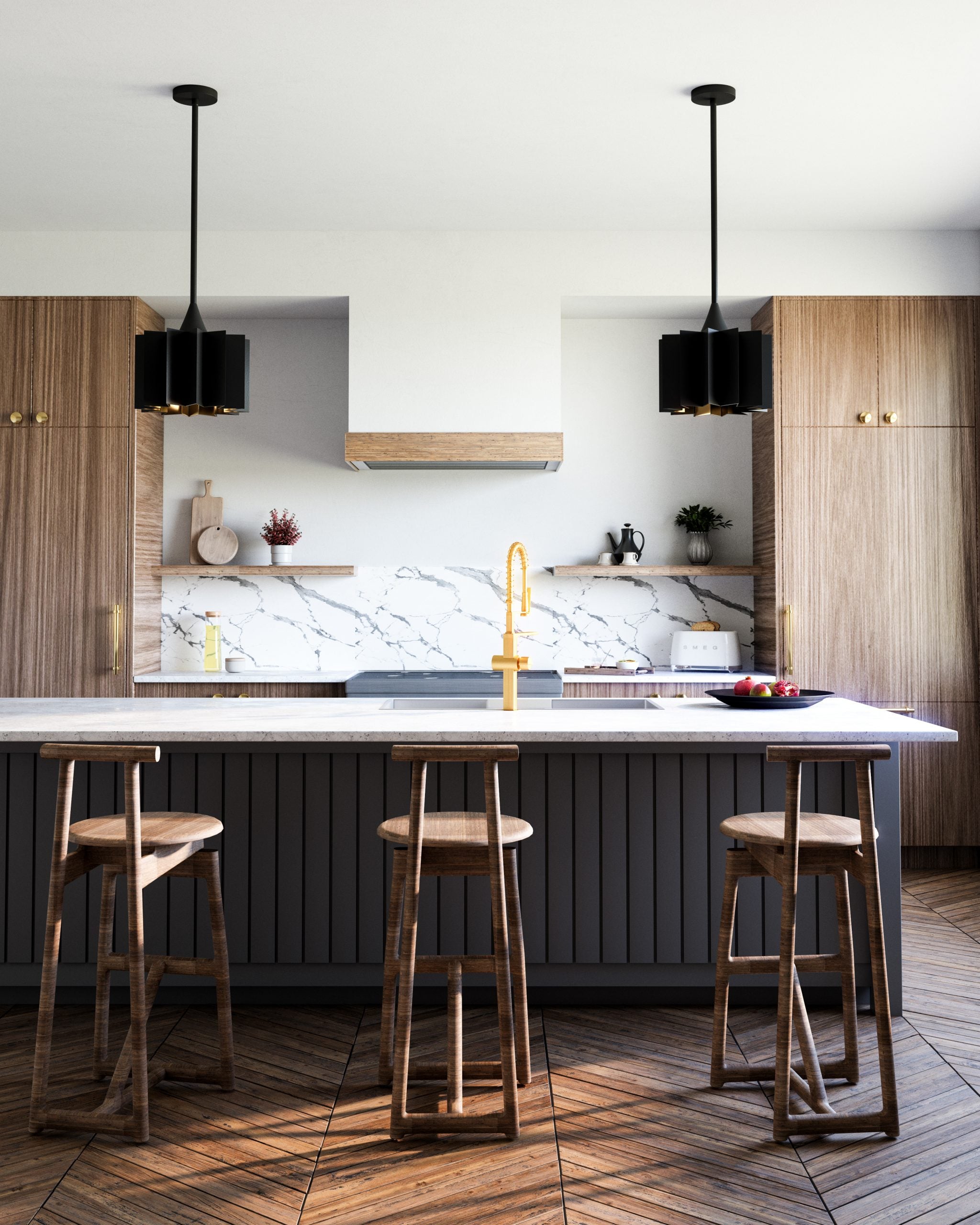 PLISSE Pendant Black - PD528412MB | ALORA MOOD