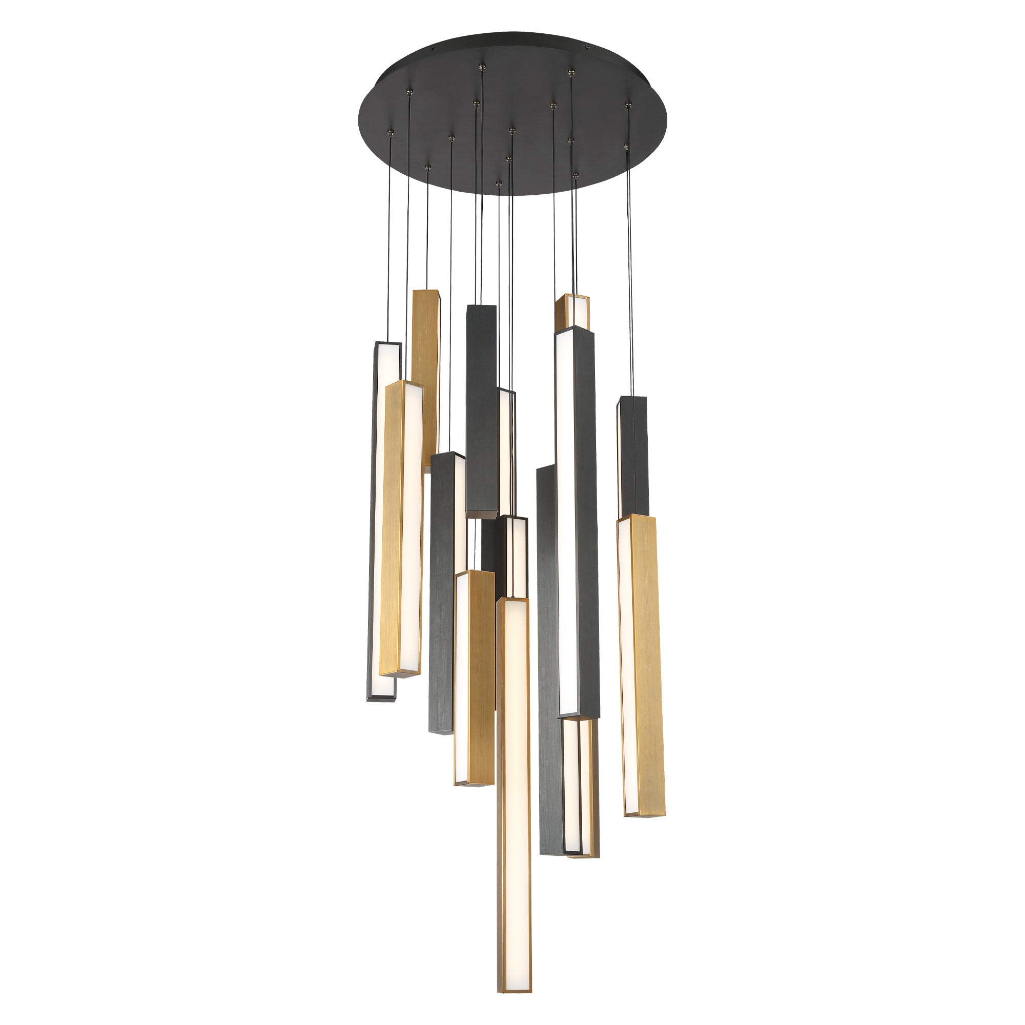 CHAOS Suspension Noir, Or DEL INTÉGRÉ - PD-64815R-BK/AB-BK | MODERN-FORMS