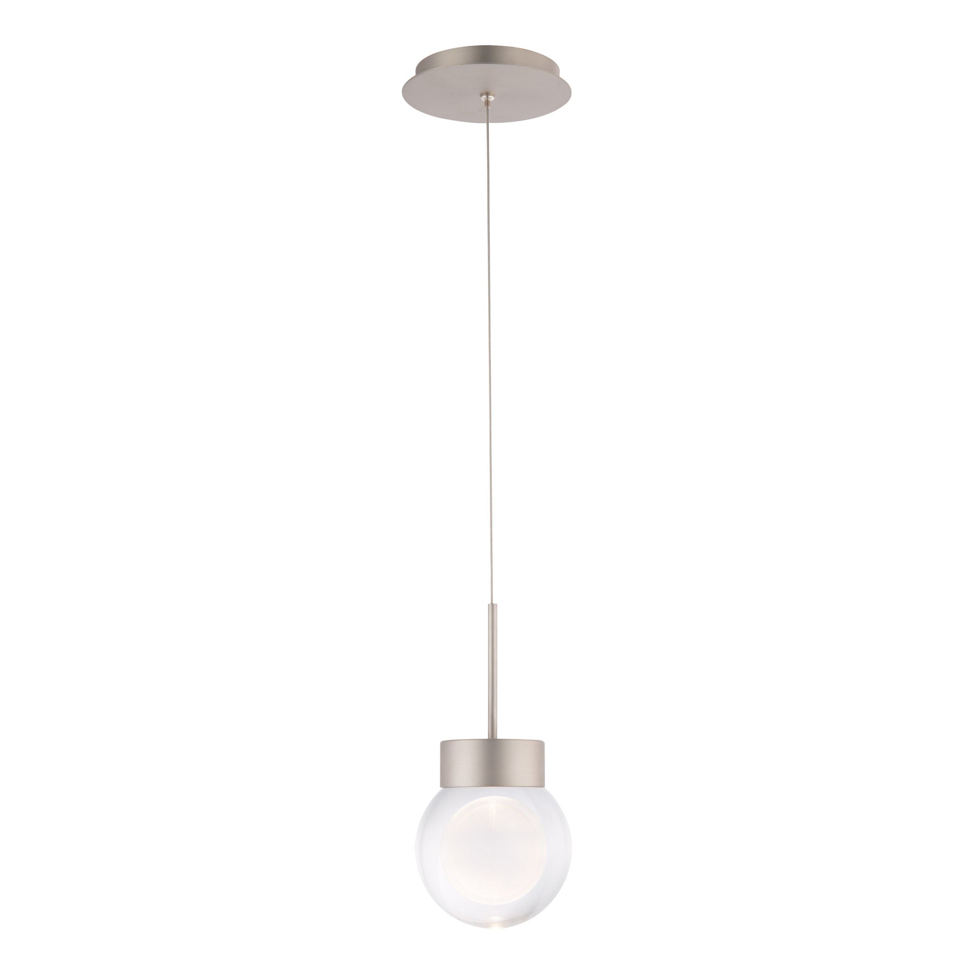 DOUBLE-BUBBLE Suspension simple Nickel DEL INTÉGRÉ - PD-82006-SN | MODERN-FORMS
