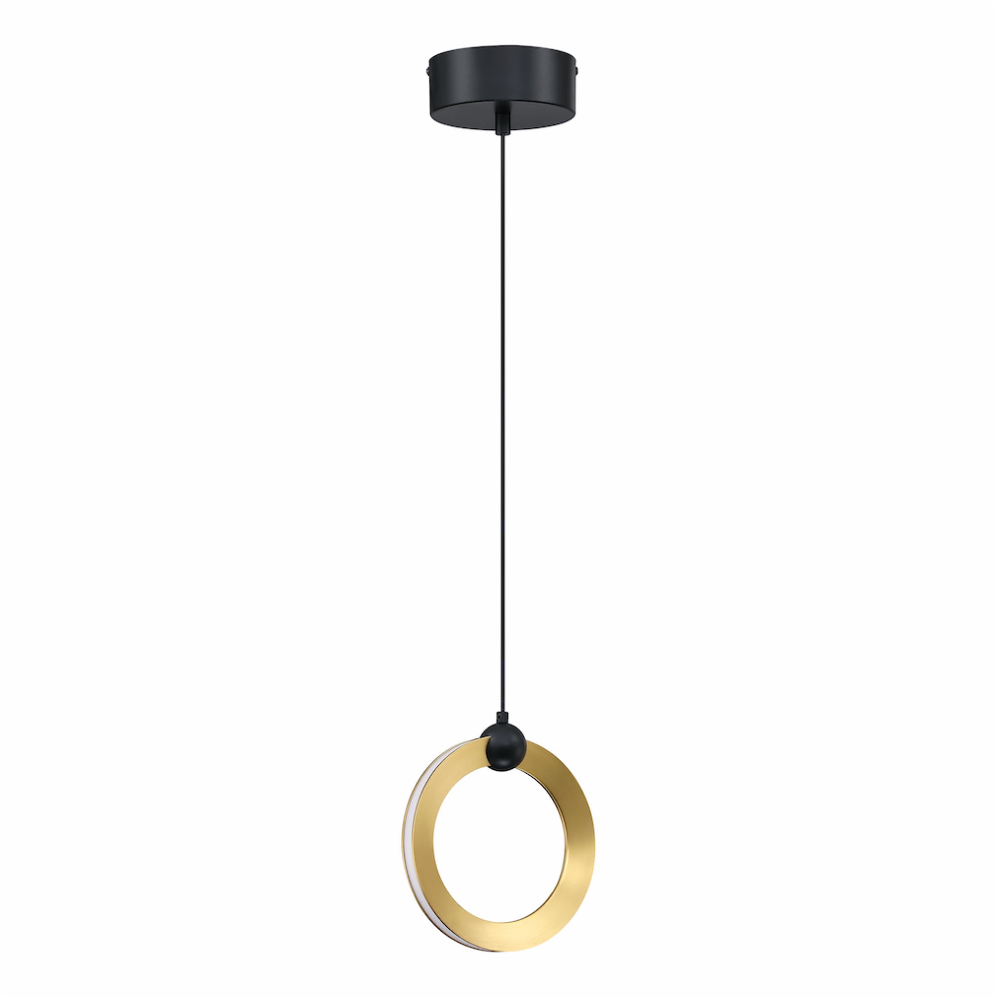 CIRCOLS Mini pendant Black, Gold INTEGRATED LED - PF328-1L-BLK/BRS | KENDAL