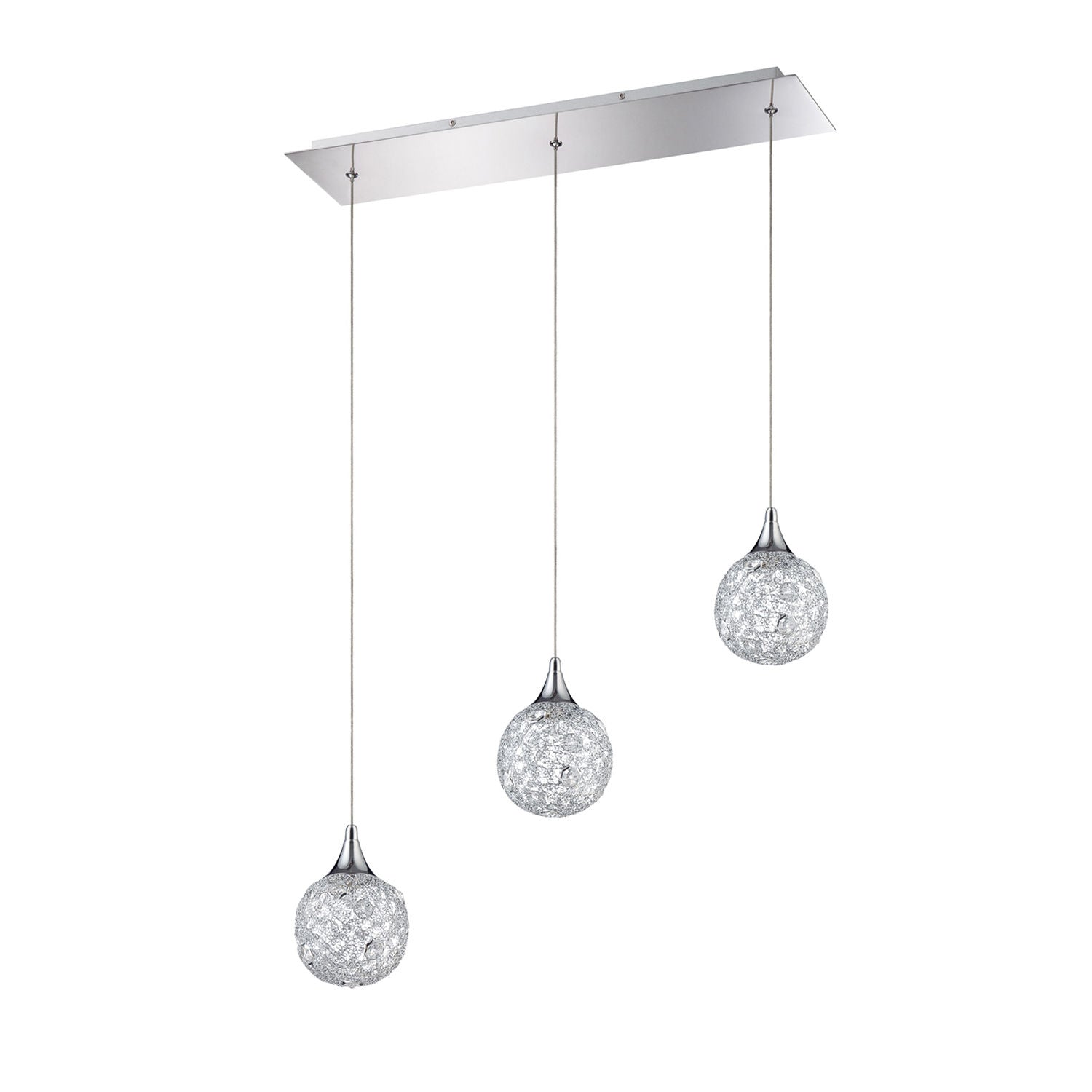 SOLARO Pendant Chrome, Crystal INTEGRATED LED - PF40-3LBR-CH | KENDAL