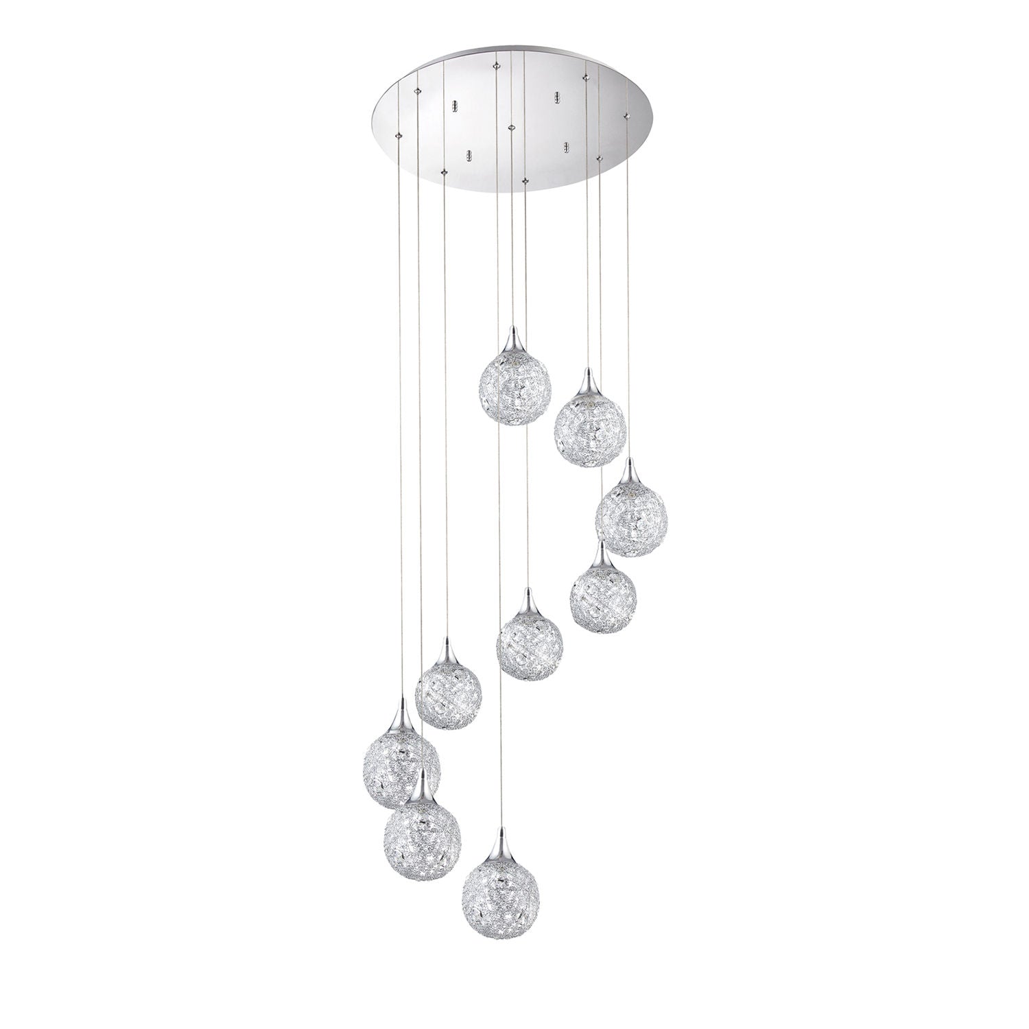 SOLARO Pendant Chrome, Crystal INTEGRATED LED - PF40-9LPA-CH | KENDAL