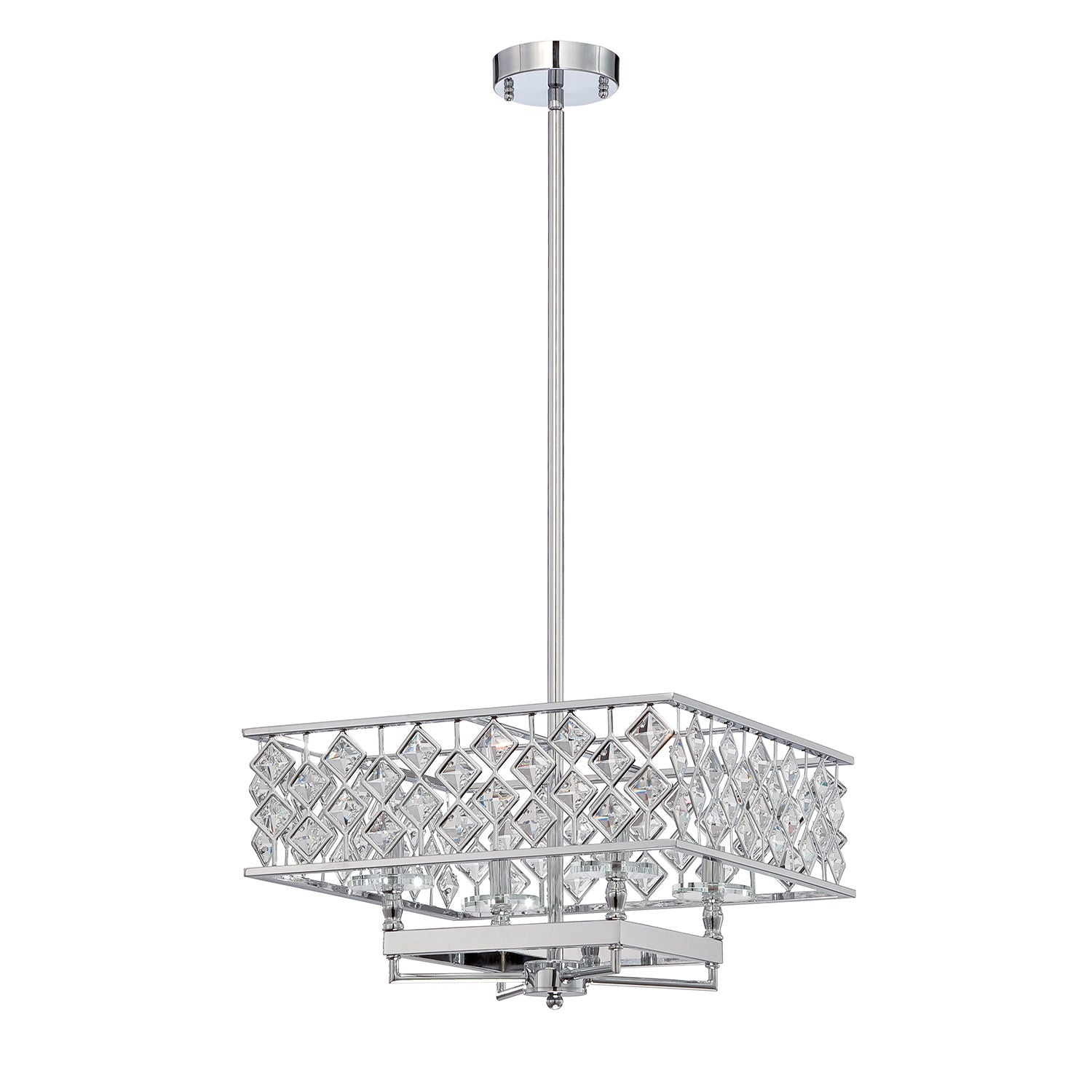 MILANO Pendant Chrome, Crystal INTEGRATED LED - PF60-4L16-CH | KENDAL