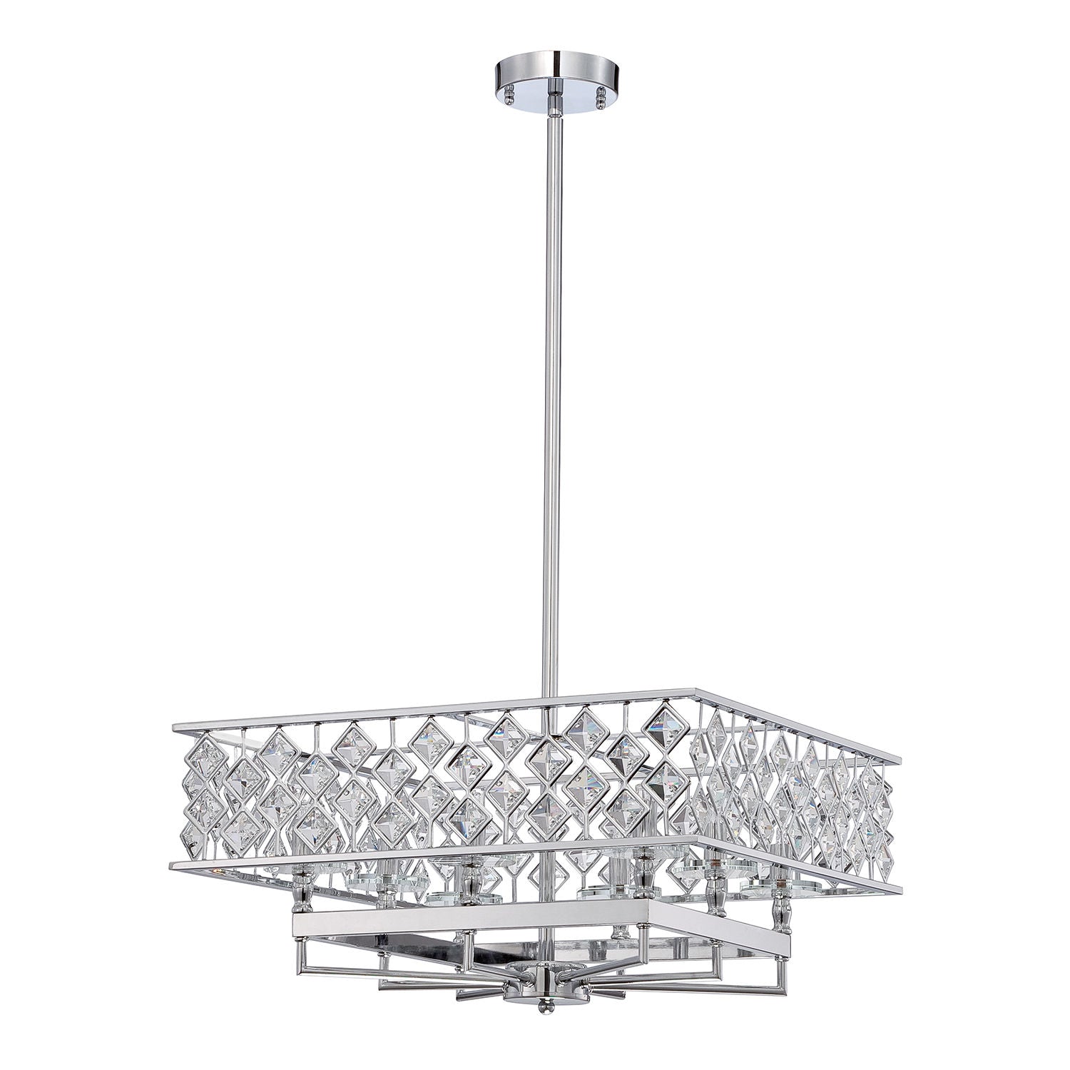MILANO Suspension Chrome, Cristal DEL INTÉGRÉ - PF60-8L21-CH | KENDAL