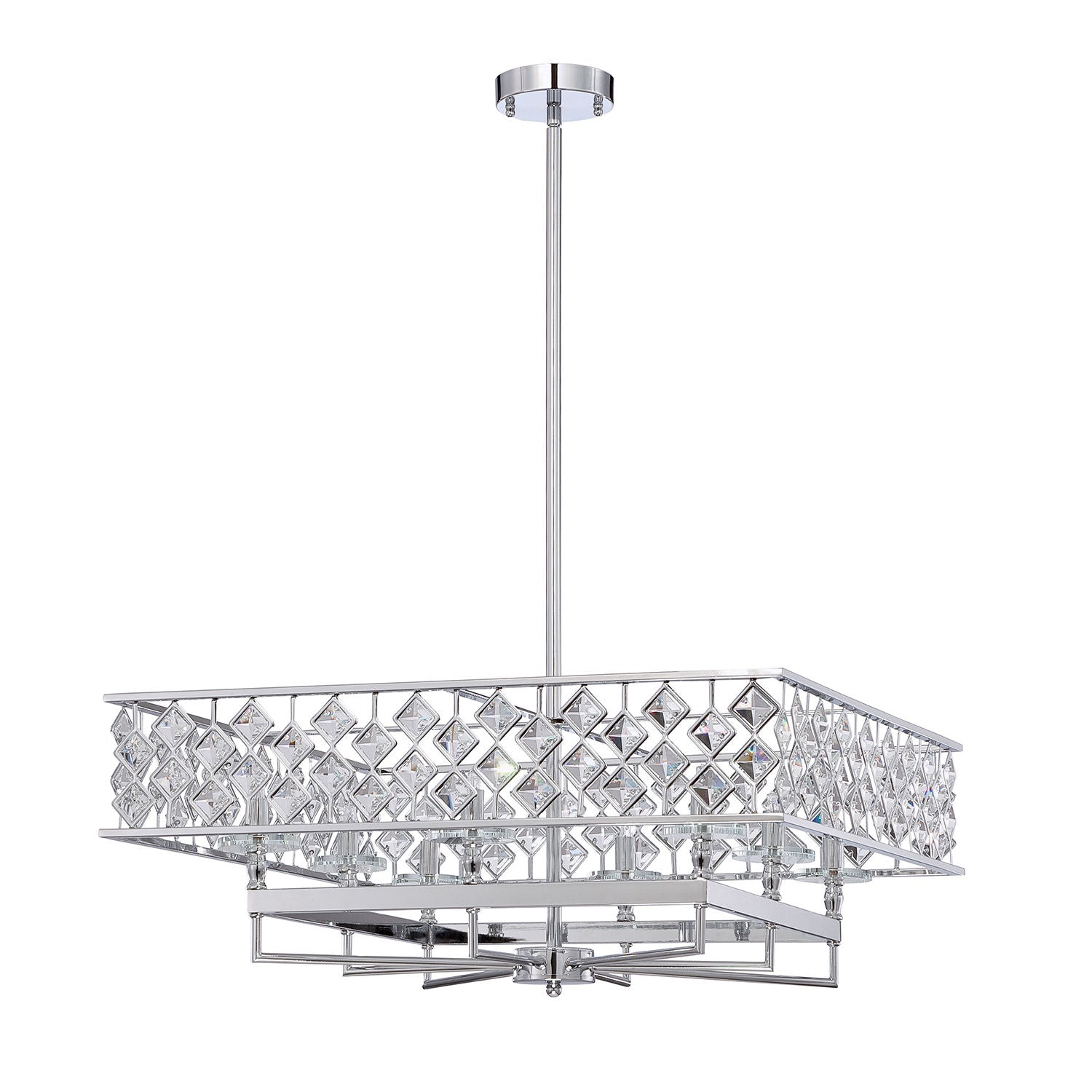 MILANO Pendant Chrome, Crystal INTEGRATED LED - PF60-8L26-CH | KENDAL