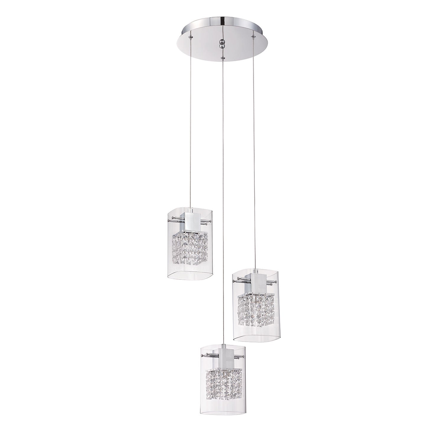 POLITAN Suspension Chrome, Cristal DEL INTÉGRÉ - PF63-3LPA-CH | KENDAL