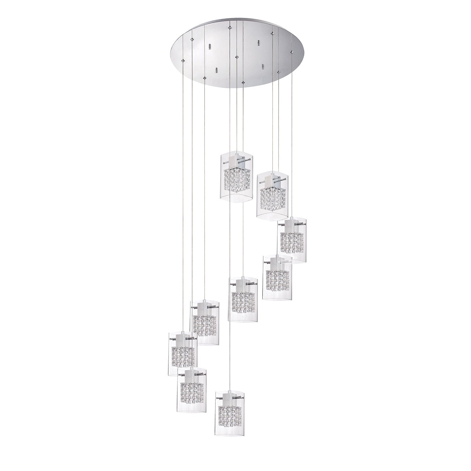 POLITAN Suspension Chrome, Cristal DEL INTÉGRÉ - PF63-9LPA-CH | KENDAL