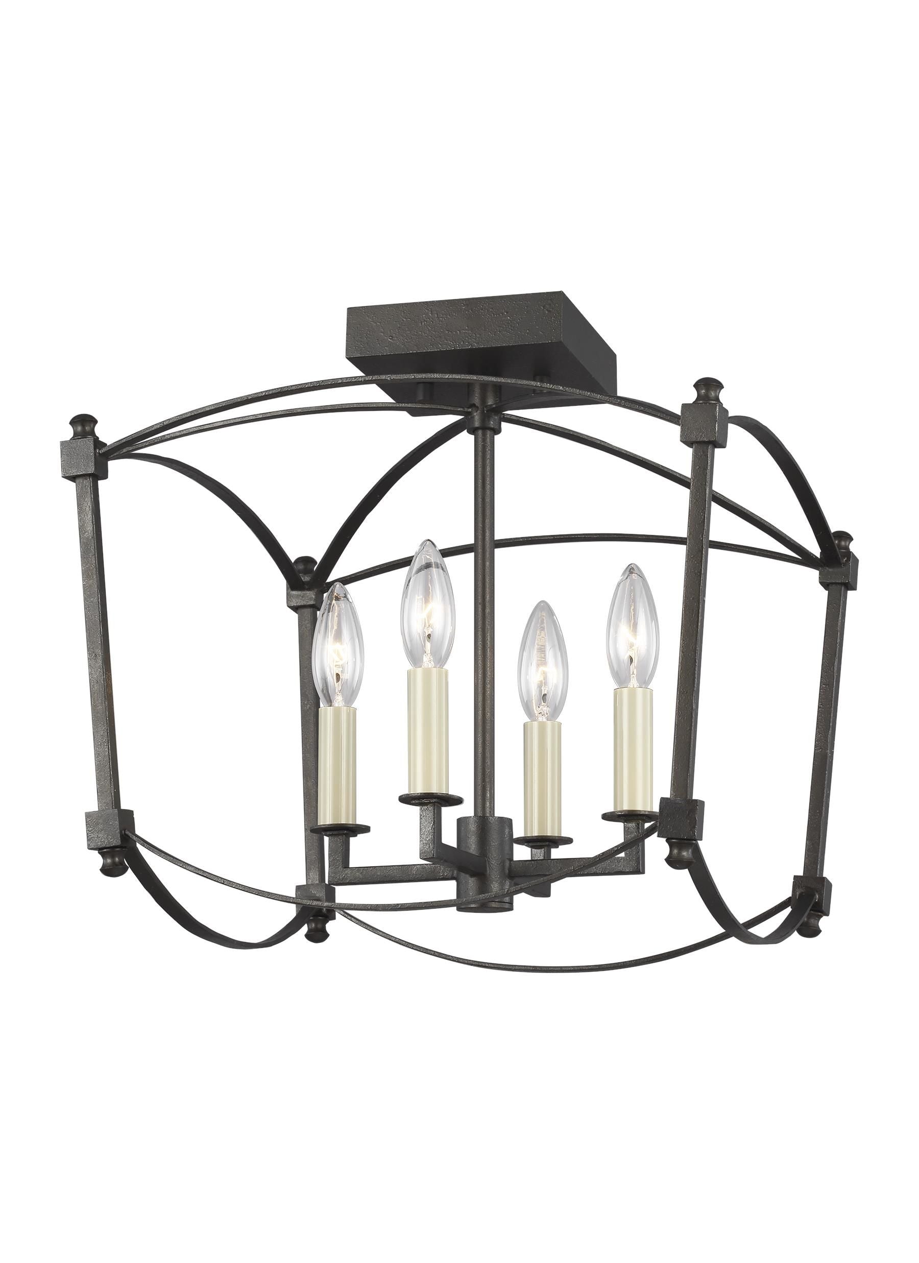Thayer SemiPlafonnier Noir - SF350SMS | GENERATION LIGHTING