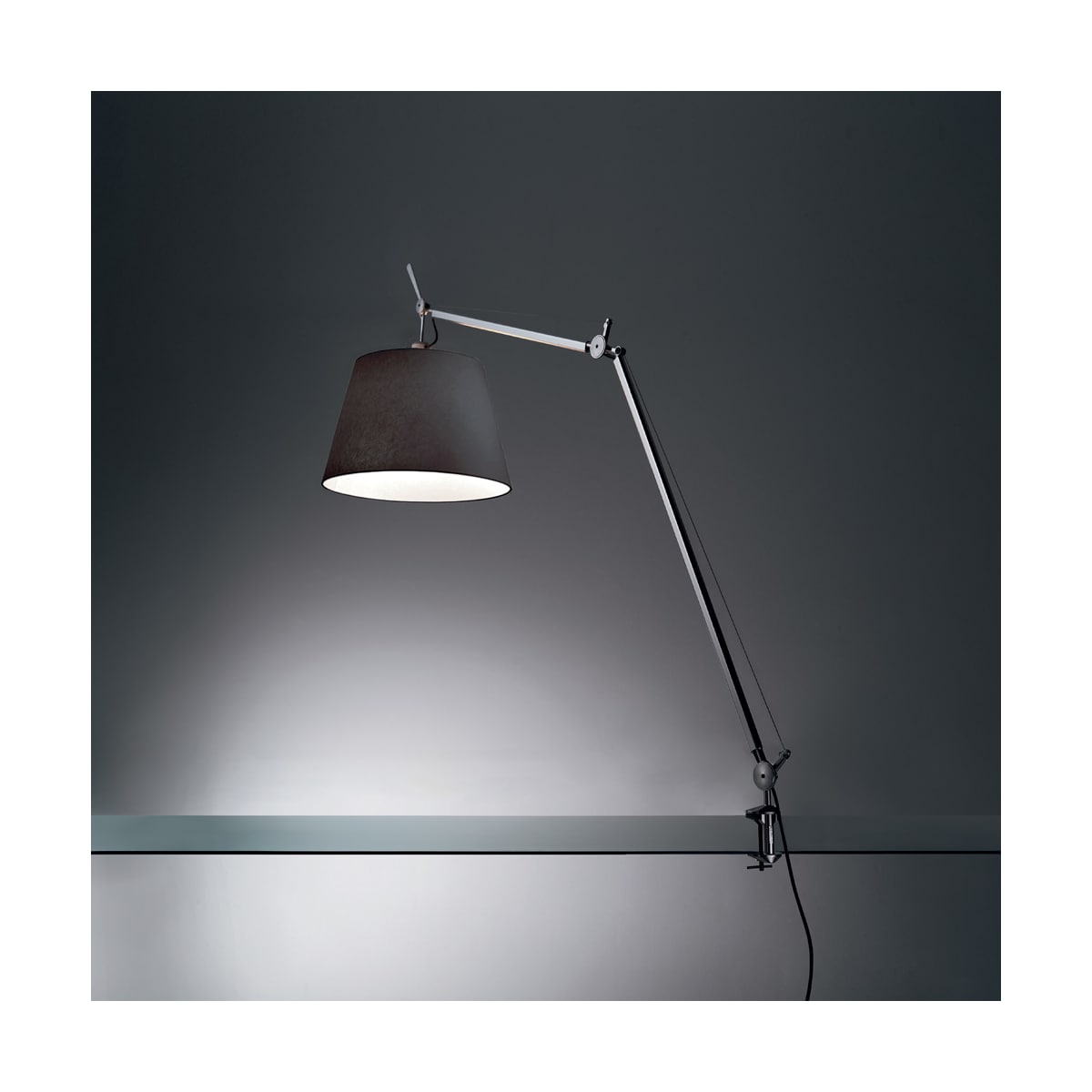 TOLOMEO Lampe sur table Nickel, Noir DEL INTÉGRÉ - TLM2007 | ARTEMIDE