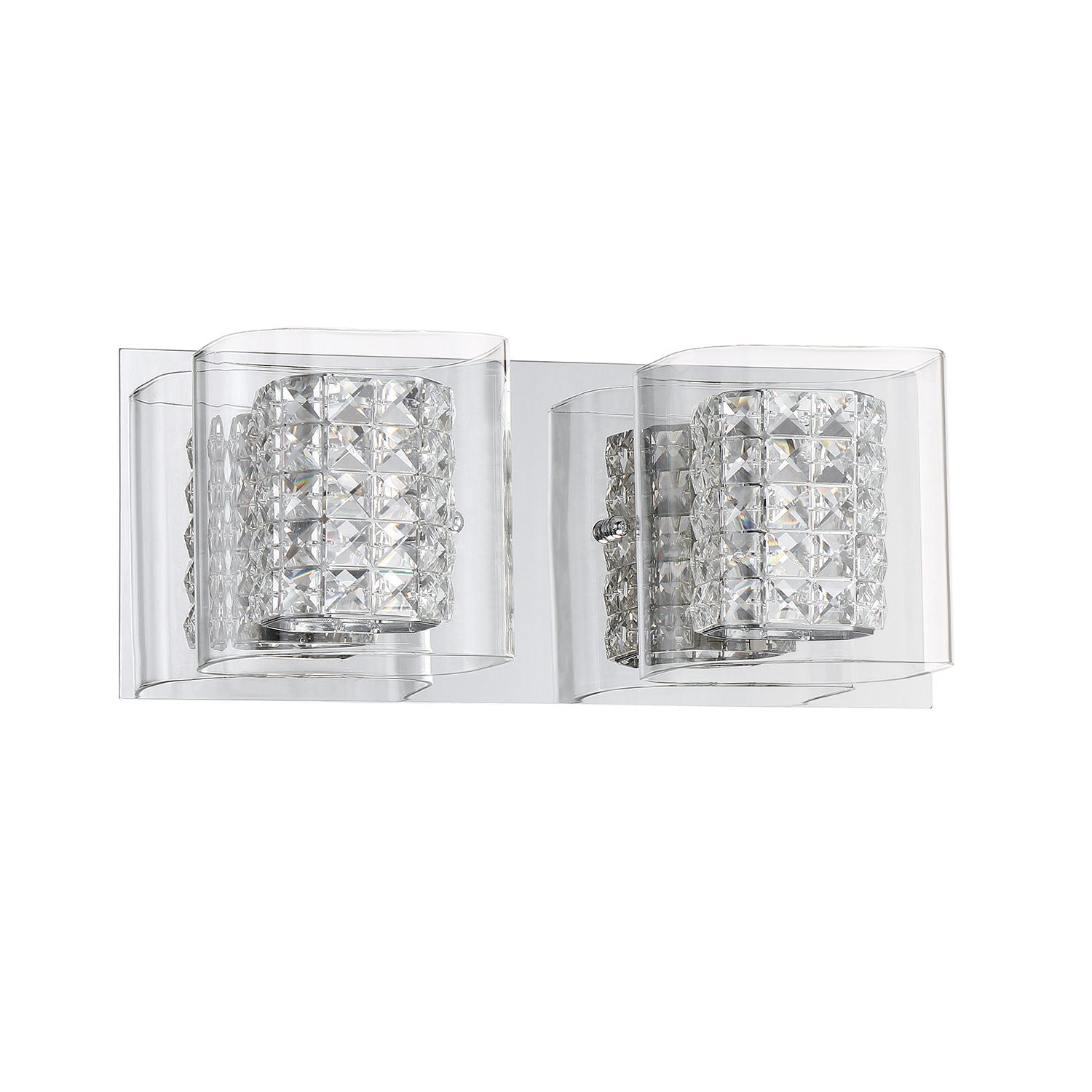CRYSTORAMA Bathroom sconce Chrome, Crystal - VF7400-2L-CH | KENDAL