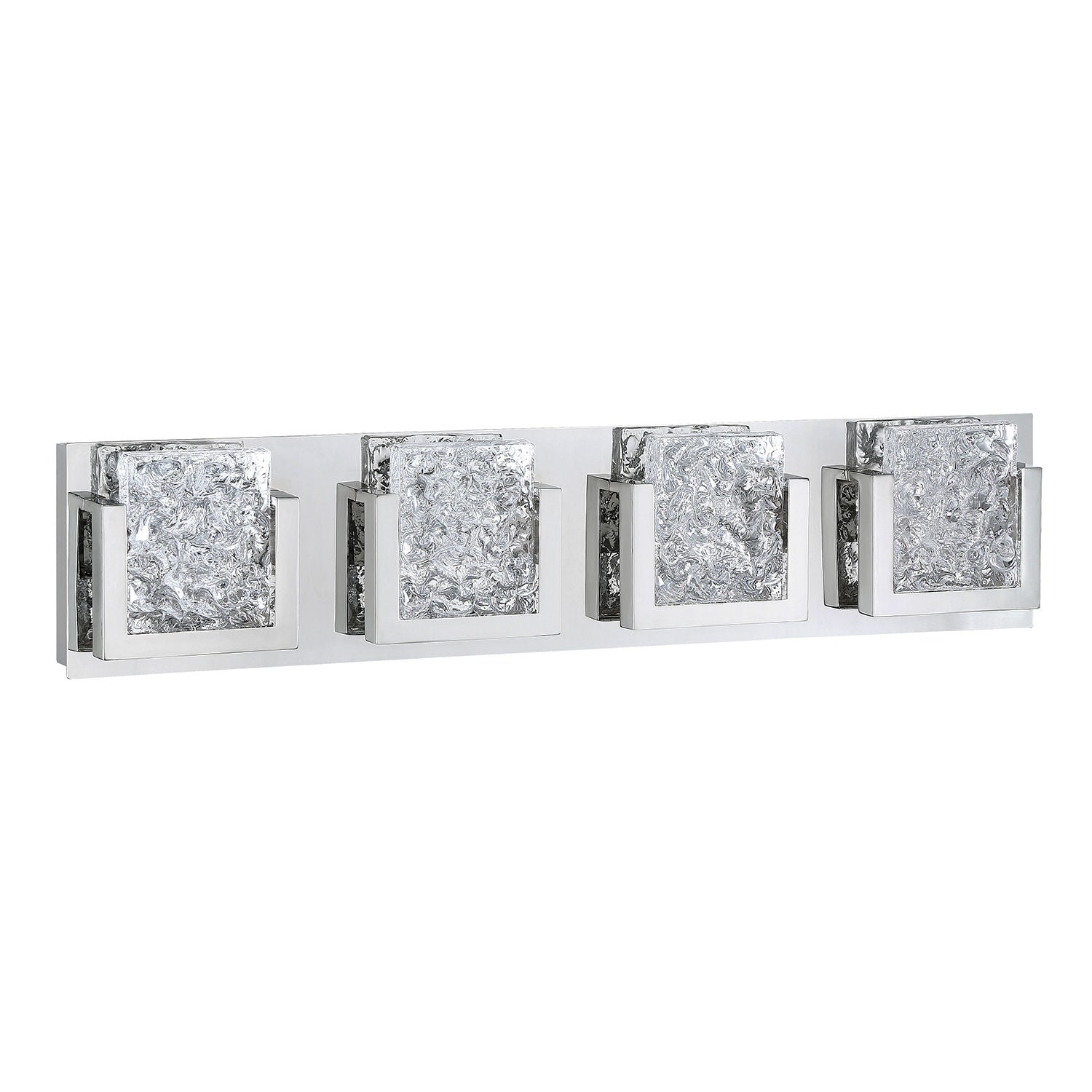 ICE-LAVA Murale salle de bain Chrome, Cristal DEL INTÉGRÉ - VF9200-4L-CH | KENDAL