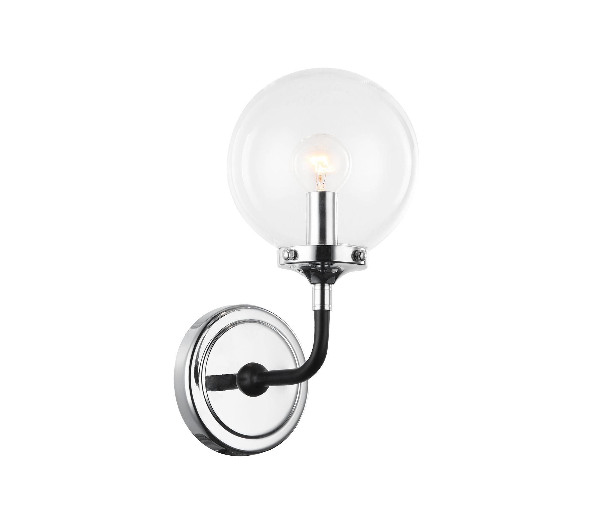PARTICLES Wall sconce Black, Chrome - W58201CHCL | TEO