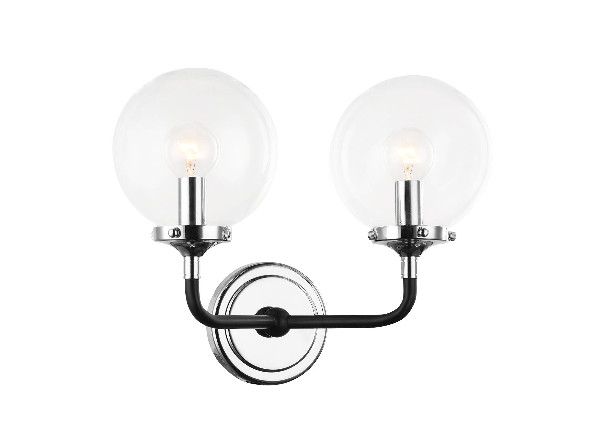 PARTICLES Wall sconce Black, Chrome - W58202CHCL | TEO