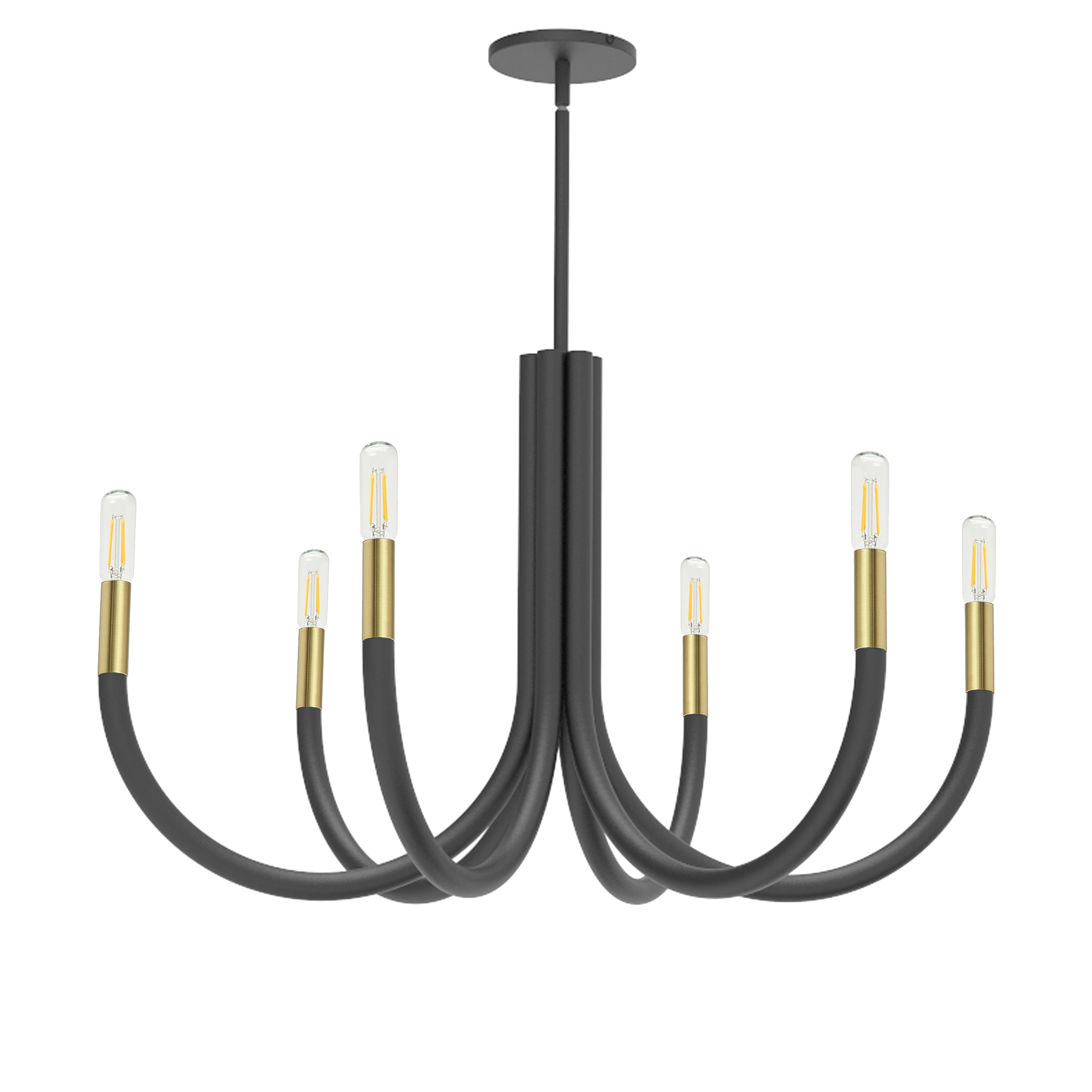 WAND Chandelier Noir, Or - WAN-286C-MB-AGB | DAINOLITE