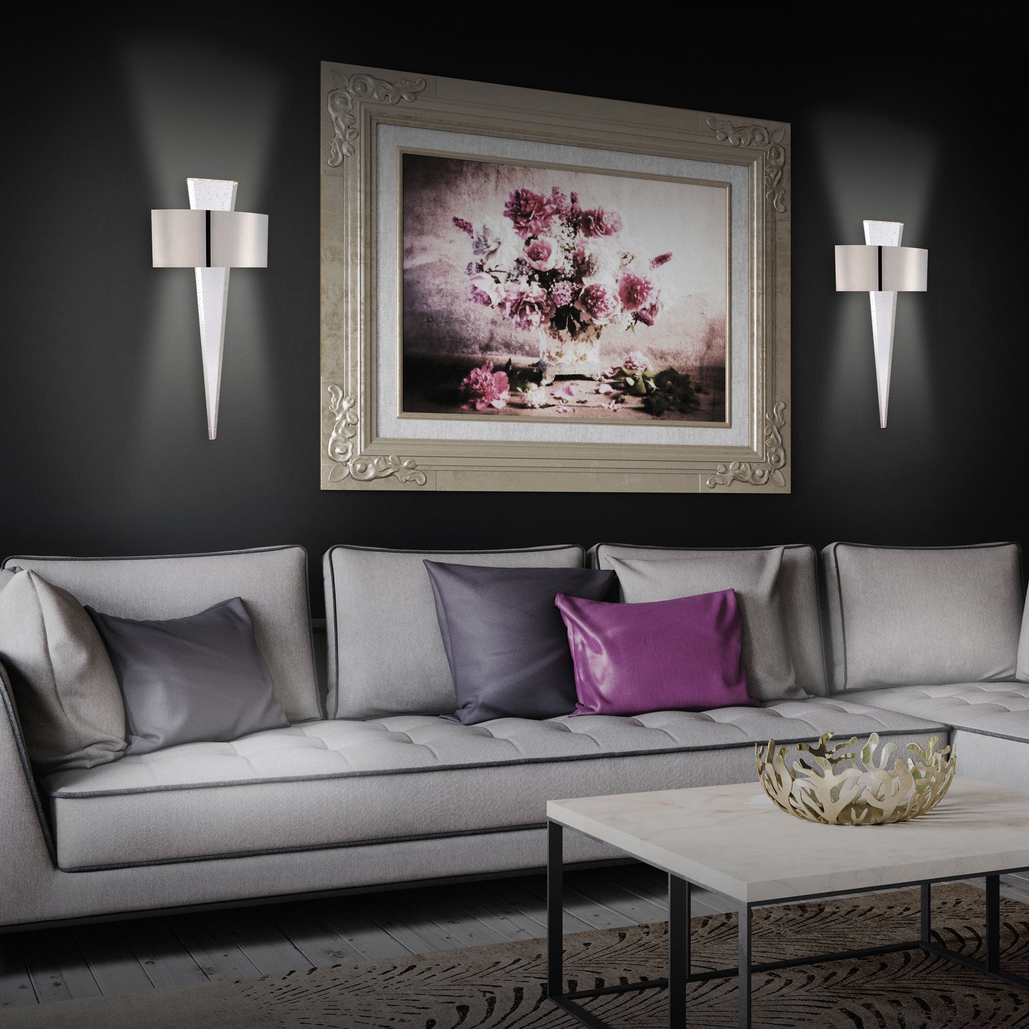 PALLADIAN Sconce Nickel INTEGRATED LED - WS-11310-PN | MODERN FORMS