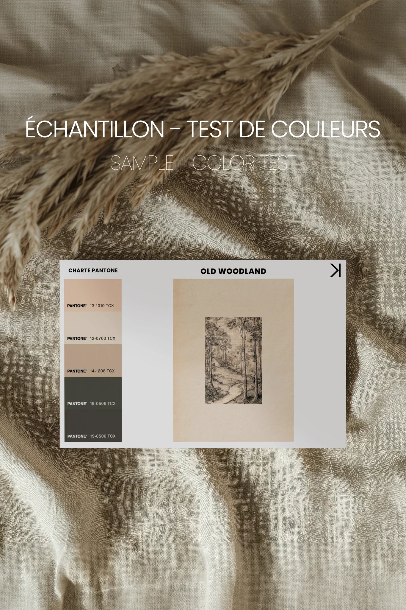 OLD WOODLAND, Oeuvre sur toile rigide, encadré signature Atelier Dansereau