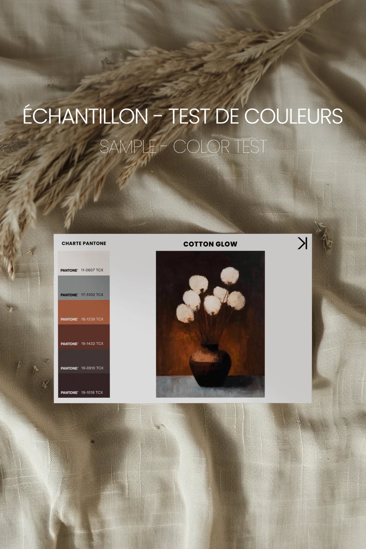 COTTON GLOW, Oeuvre sur toile rigide, encadré signature Atelier Dansereau