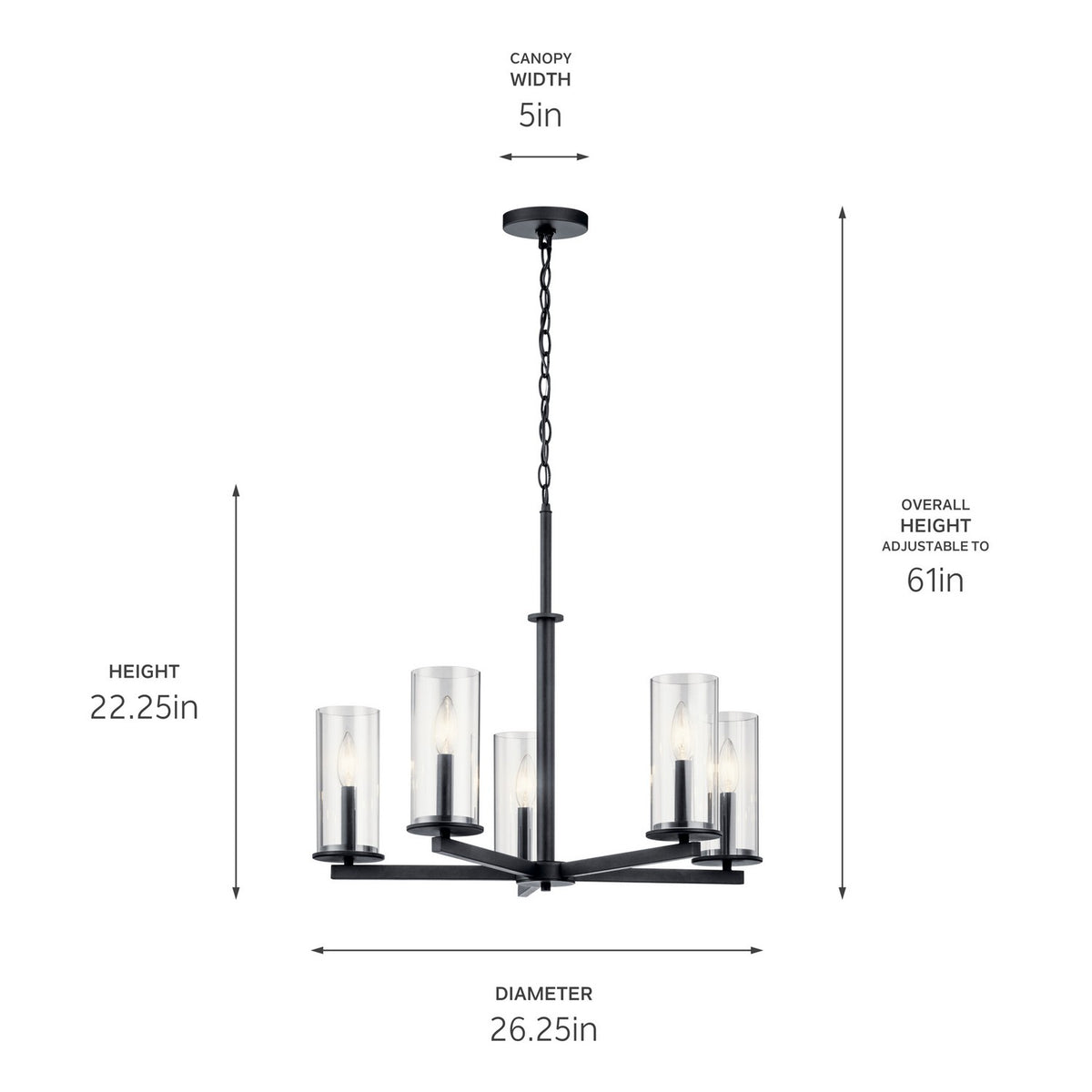 Lustre 5 lumières | Crosby