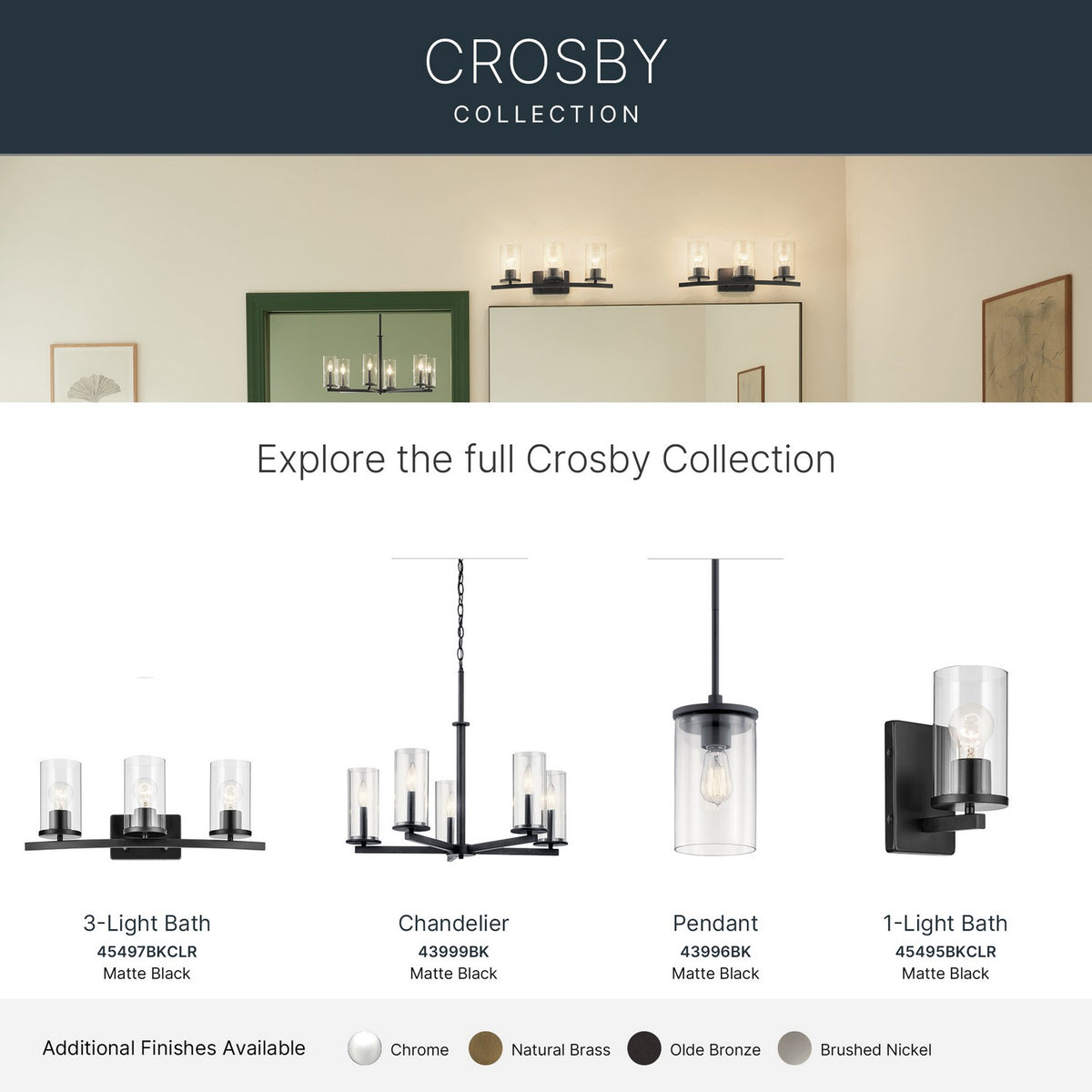 Lustre 5 lumières | Crosby